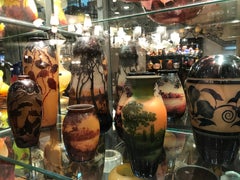 Vase, Sign: Muller Fres Luneville,  Style: Jugendstil, Art Nouveau, Liberty