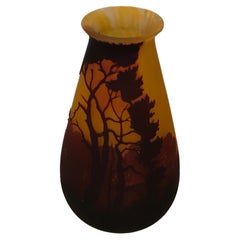 Vase, Sign: Muller Fres Luneville,  Style: Jugendstil, Art Nouveau, Liberty