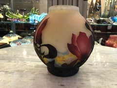 Vase, Sign: Muller Fres Luneville,  Style: Jugendstil, Art Nouveau, Liberty