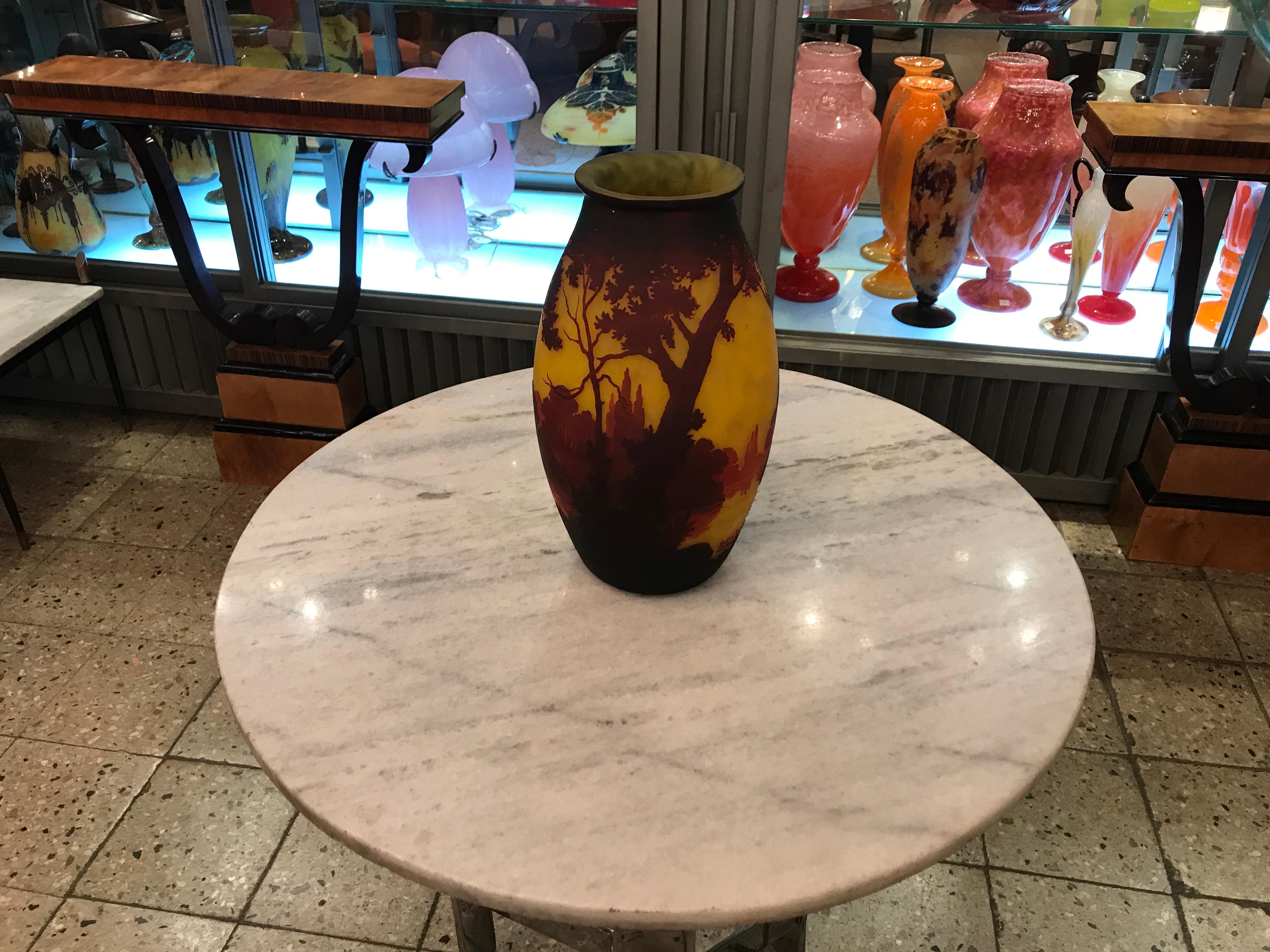 Vase, signé Muller Fres Luneville  Style : Jugendstil, Art nouveau, Liberty Bon état - En vente à Ciudad Autónoma Buenos Aires, C