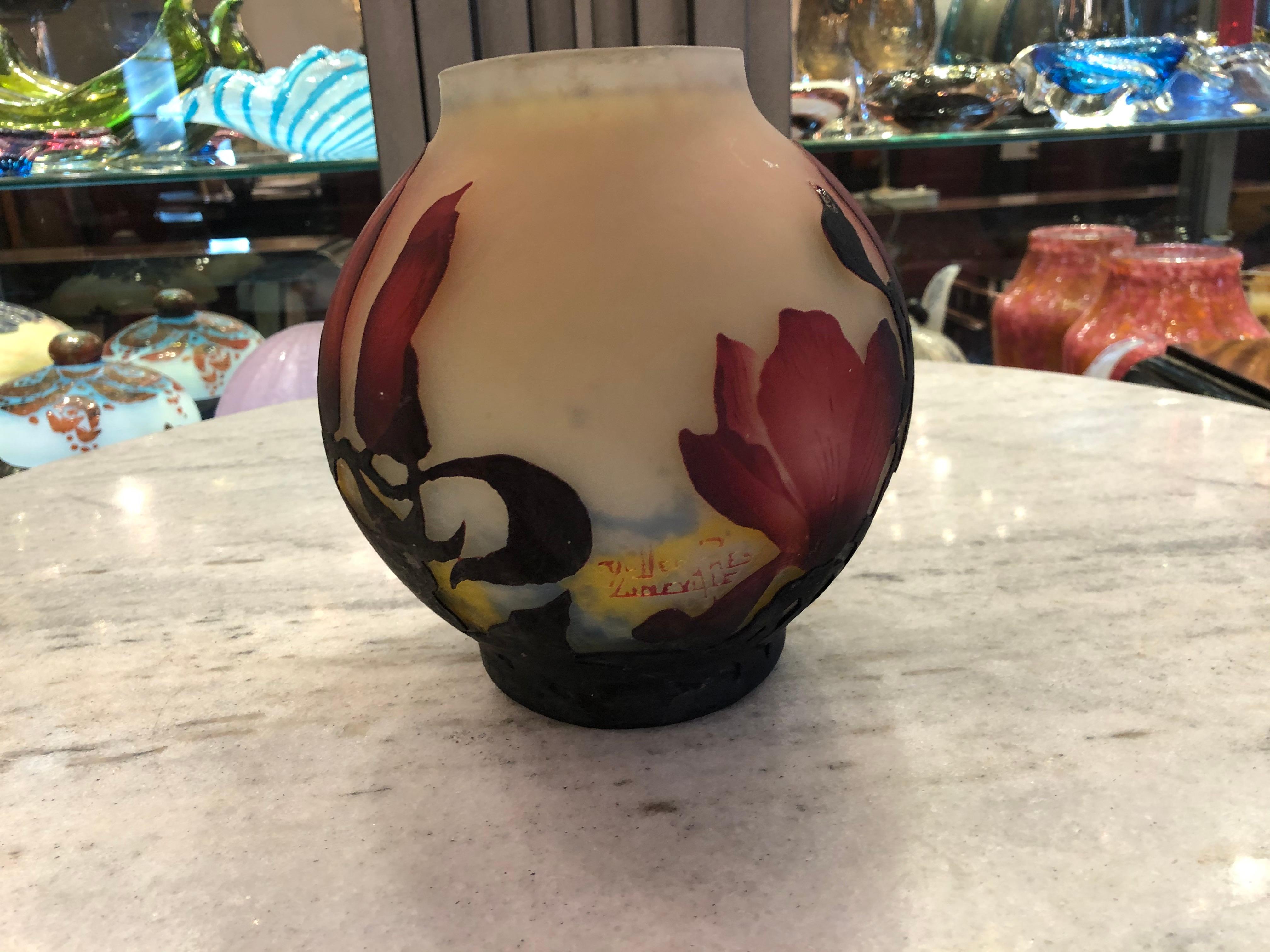 French Vase, Sign: Muller Fres Luneville,  Style: Jugendstil, Art Nouveau, Liberty For Sale