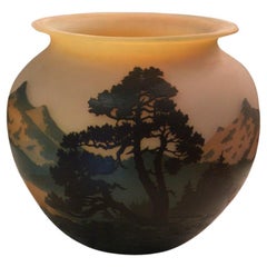 Vase, signature : Muller Fres Luneville, style : Jugendstil, Art nouveau, liberté