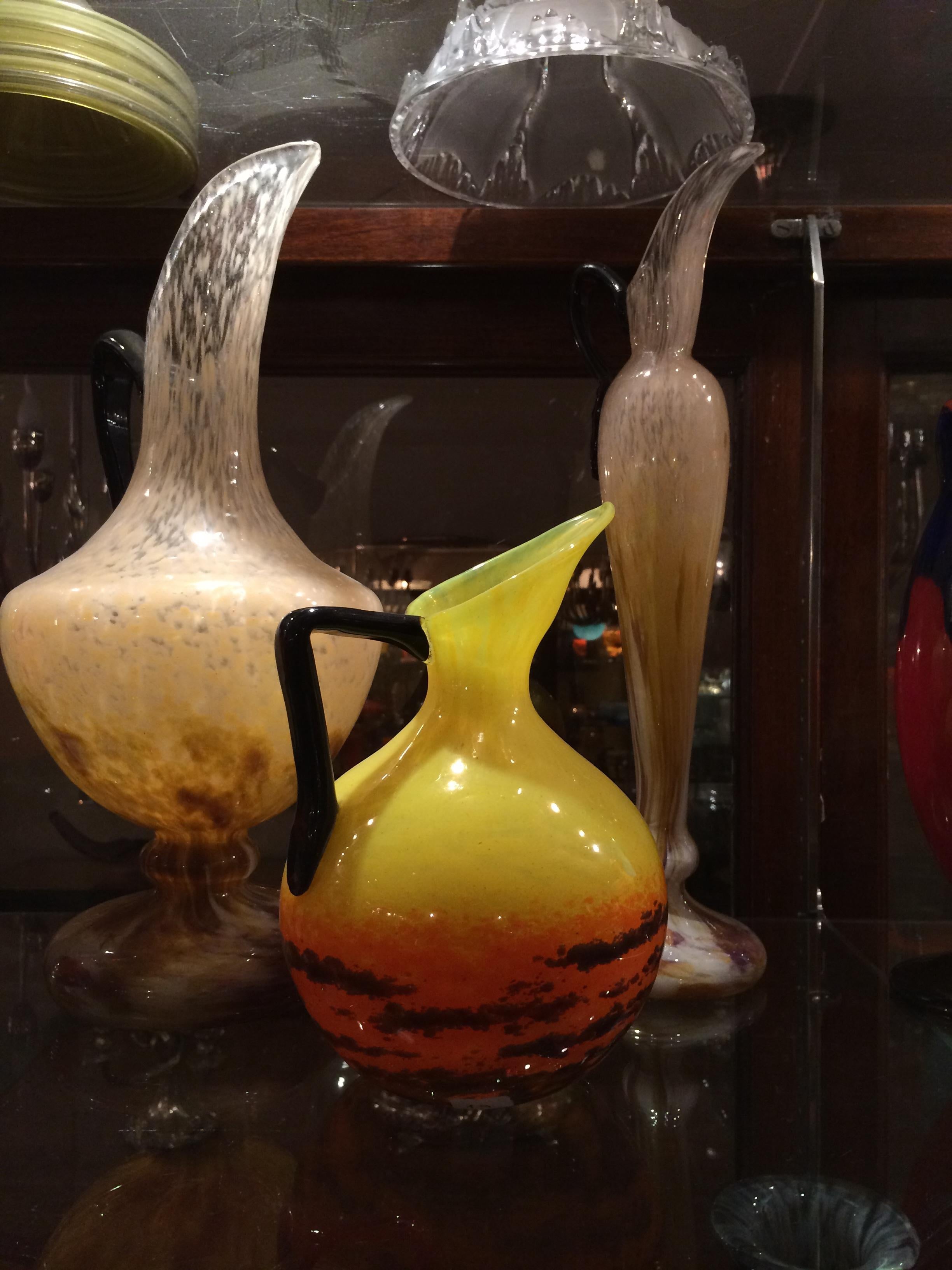 Art Glass Vase Sign: Schneider, 1920, France For Sale