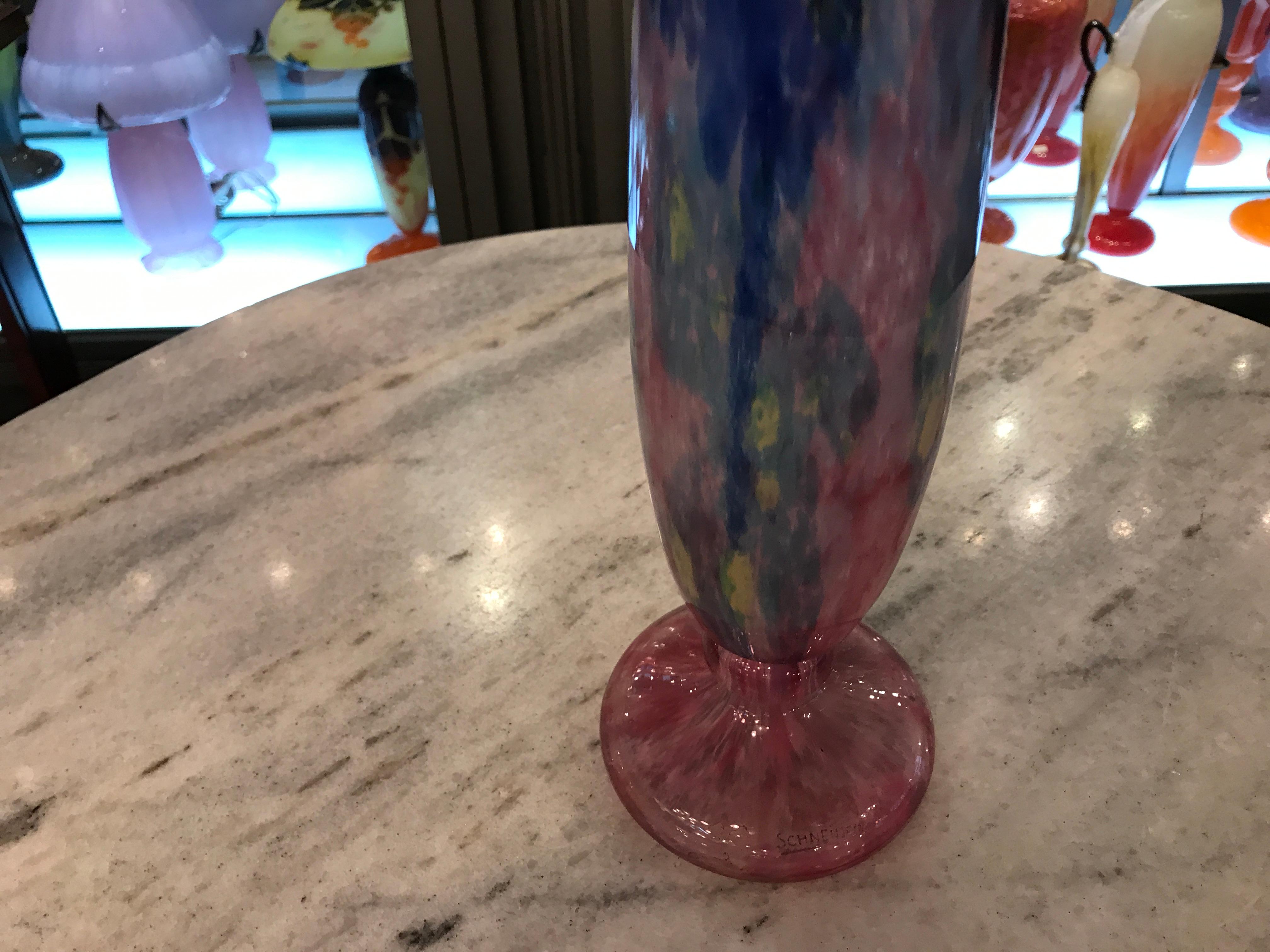 Vaso firmato: Schneider ( Decoración Jade ), 1922, Stile: Art Deco in vendita 5