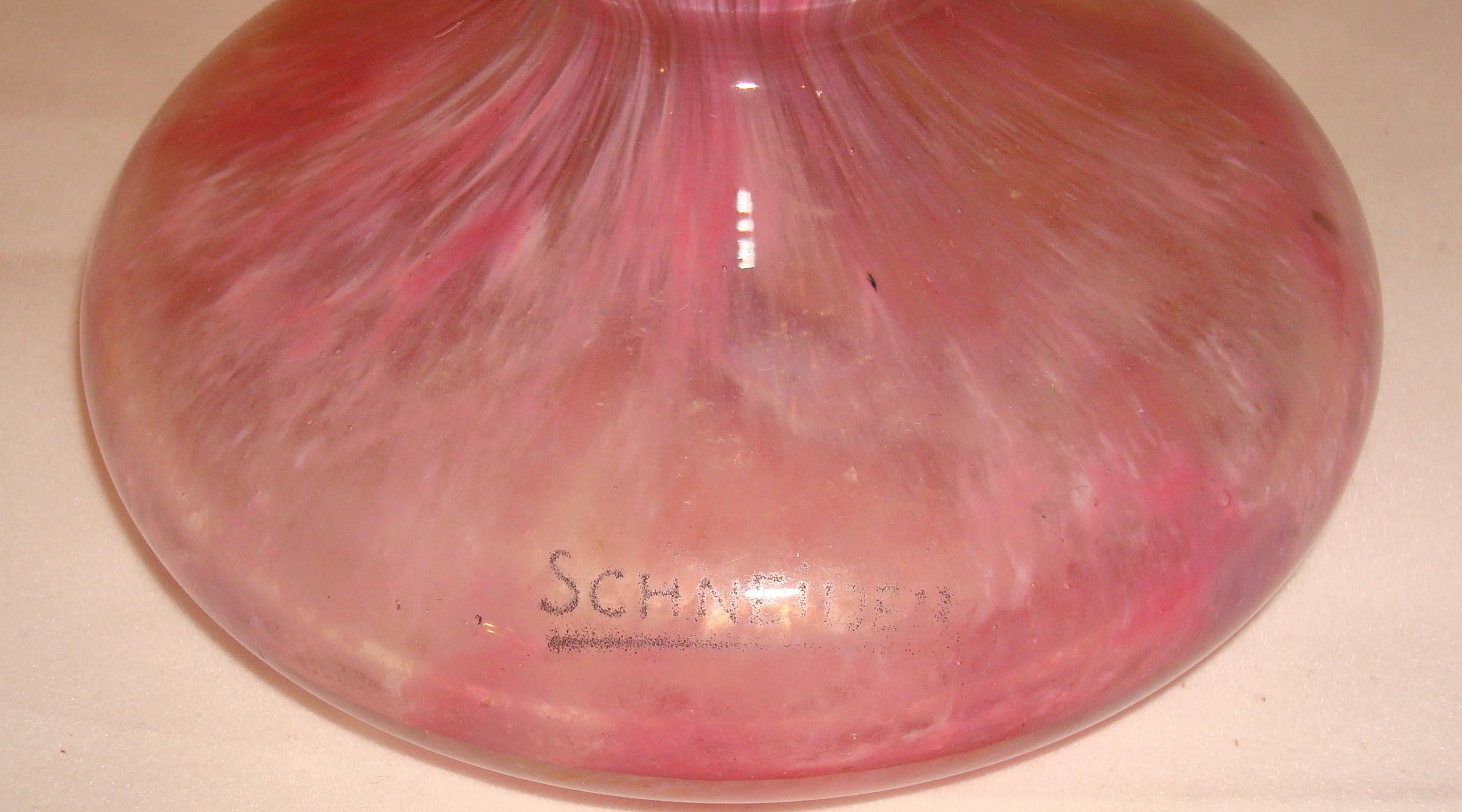 Vase Signe : Schneider ( Decoración Jade ), 1922, Style : Art déco en vente 11