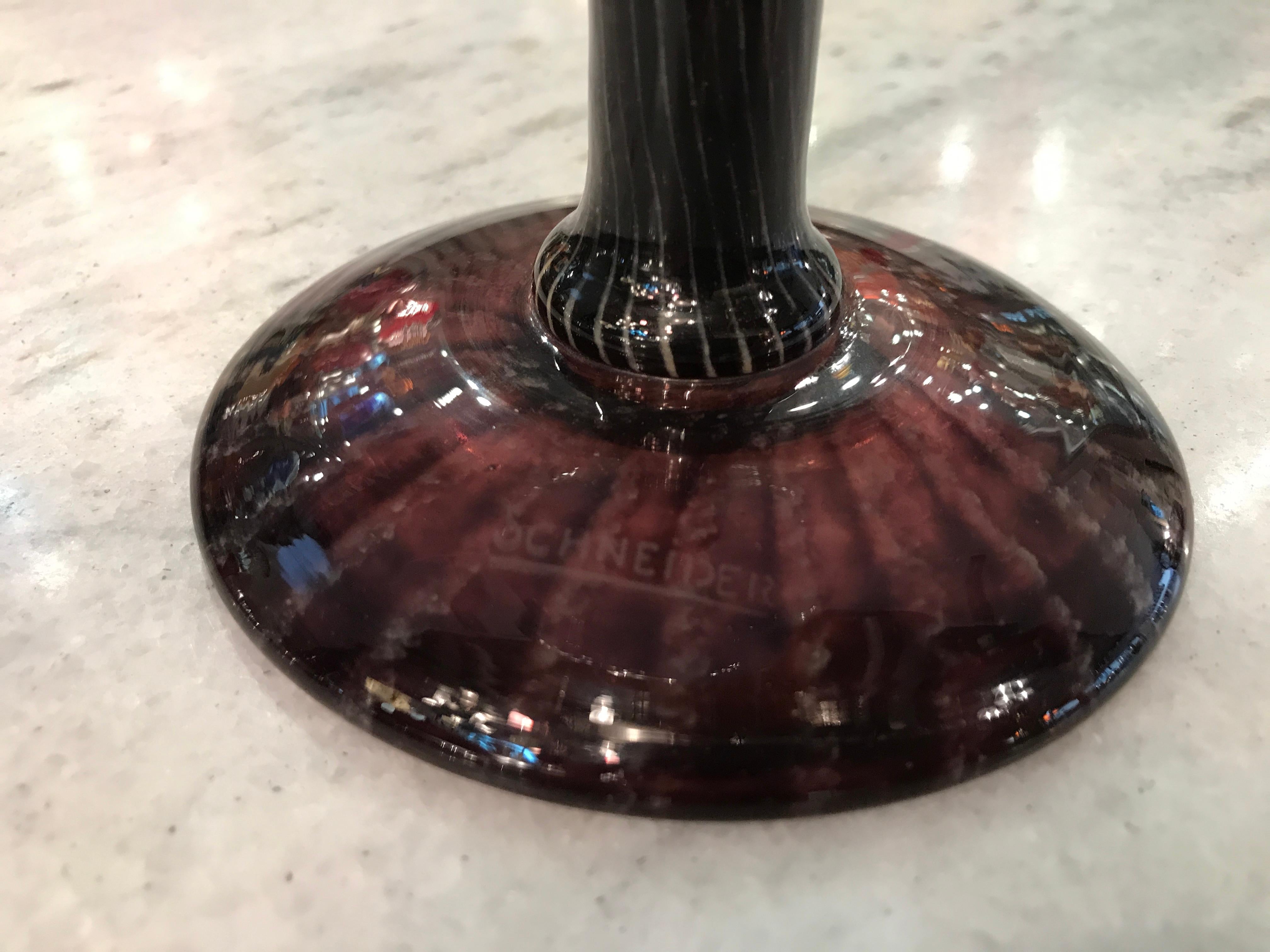 Art Deco Vase Sign: Schneider ( Decoración Jade ) (Coupe) For Sale