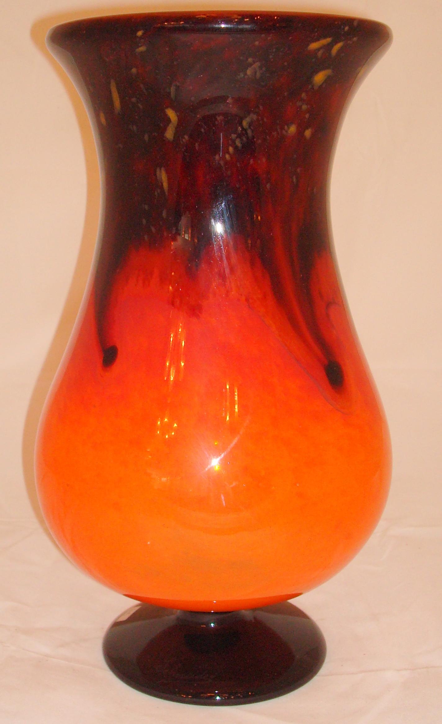 Verre d'art Vase Signe : Schneider ( Decoración Jade), 1922, Style : Art déco en vente