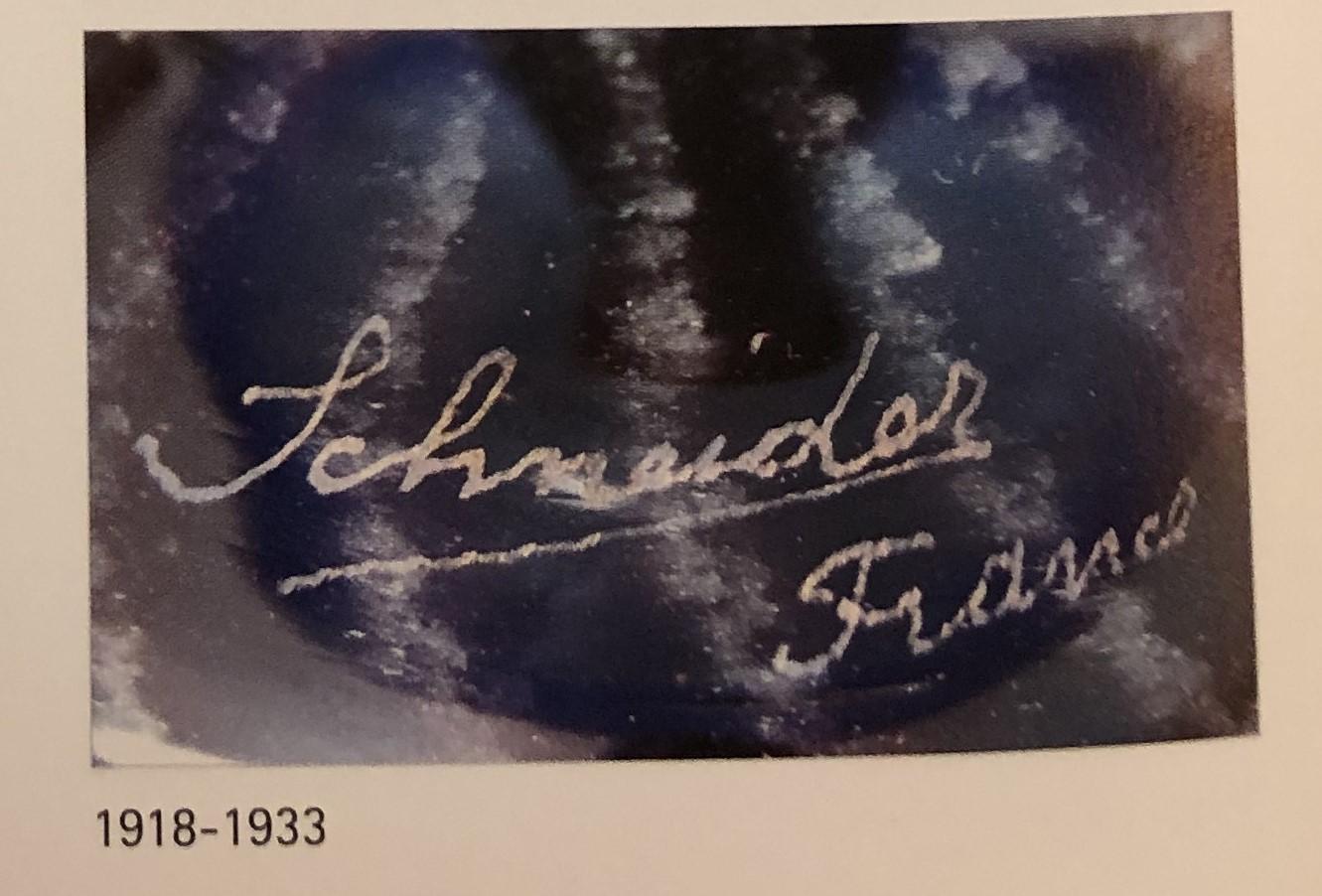 Vaso firmato: Schneider France ( Decoración Jade ), 1924, Stile: Art Deco in vendita 9