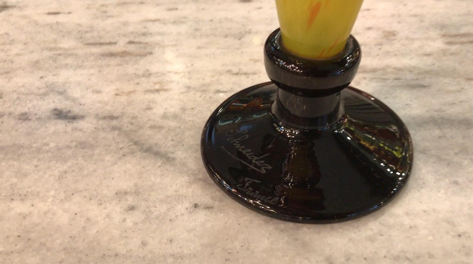 Vaso firmato: Schneider France ( Decoración Jade ), 1924, Stile: Art Deco in vendita 10
