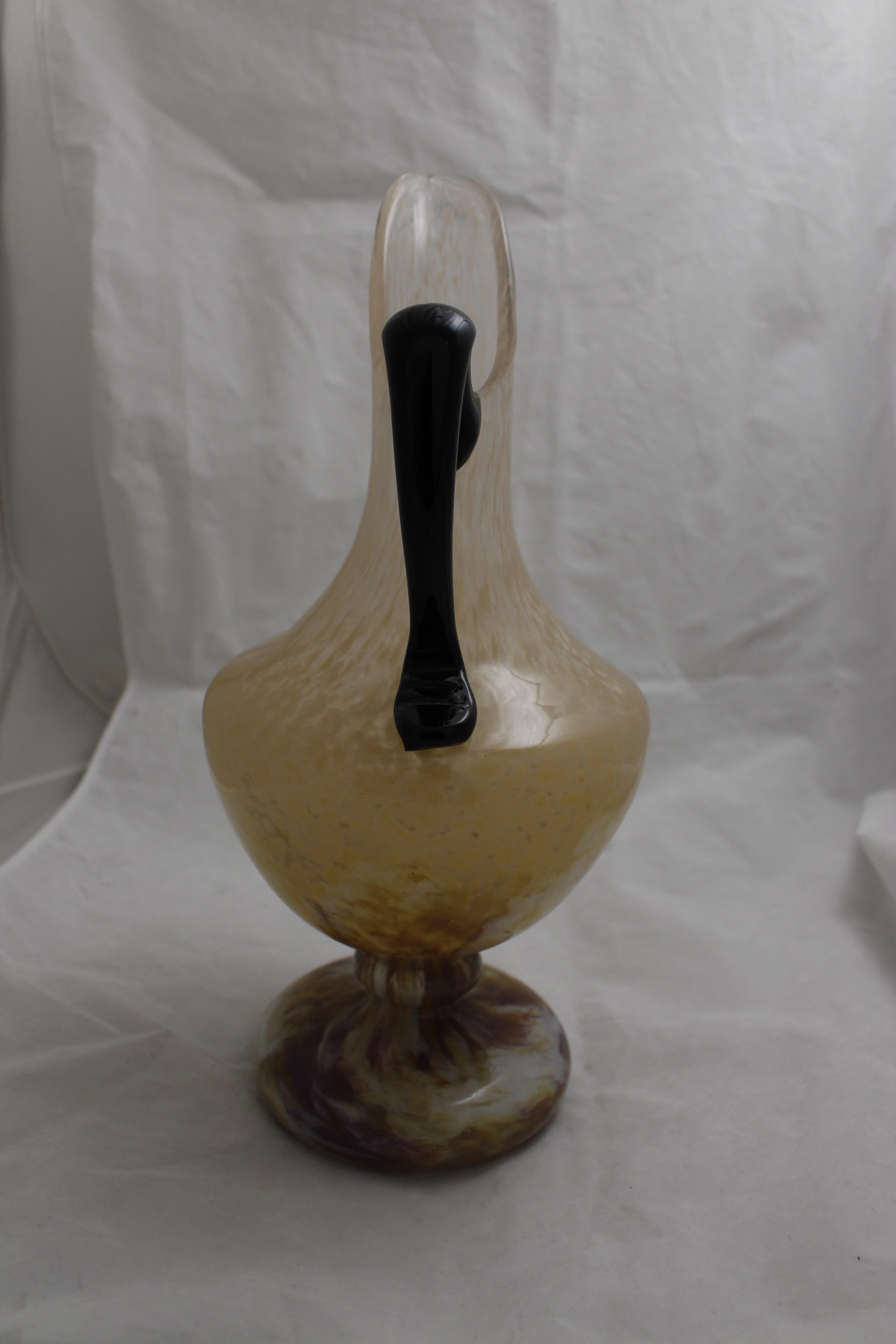 Art Deco Vase Sign: Schneider France with application, 1922, France,  Jade Decoration  For Sale