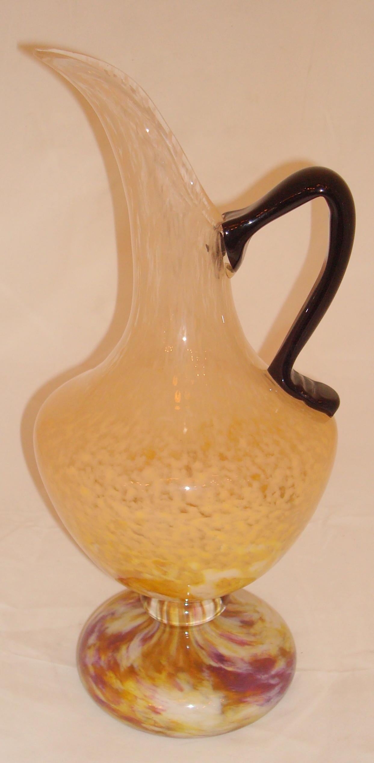 Vasenschild: Schneider Frankreich, mit application, 1922, Frankreich  Jade Dekoration  (Glaskunst) im Angebot