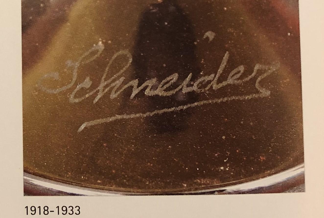 Vase Sign: Schneider  (Cup Jade Decoration ), 1922, Style: Art Deco For Sale 7
