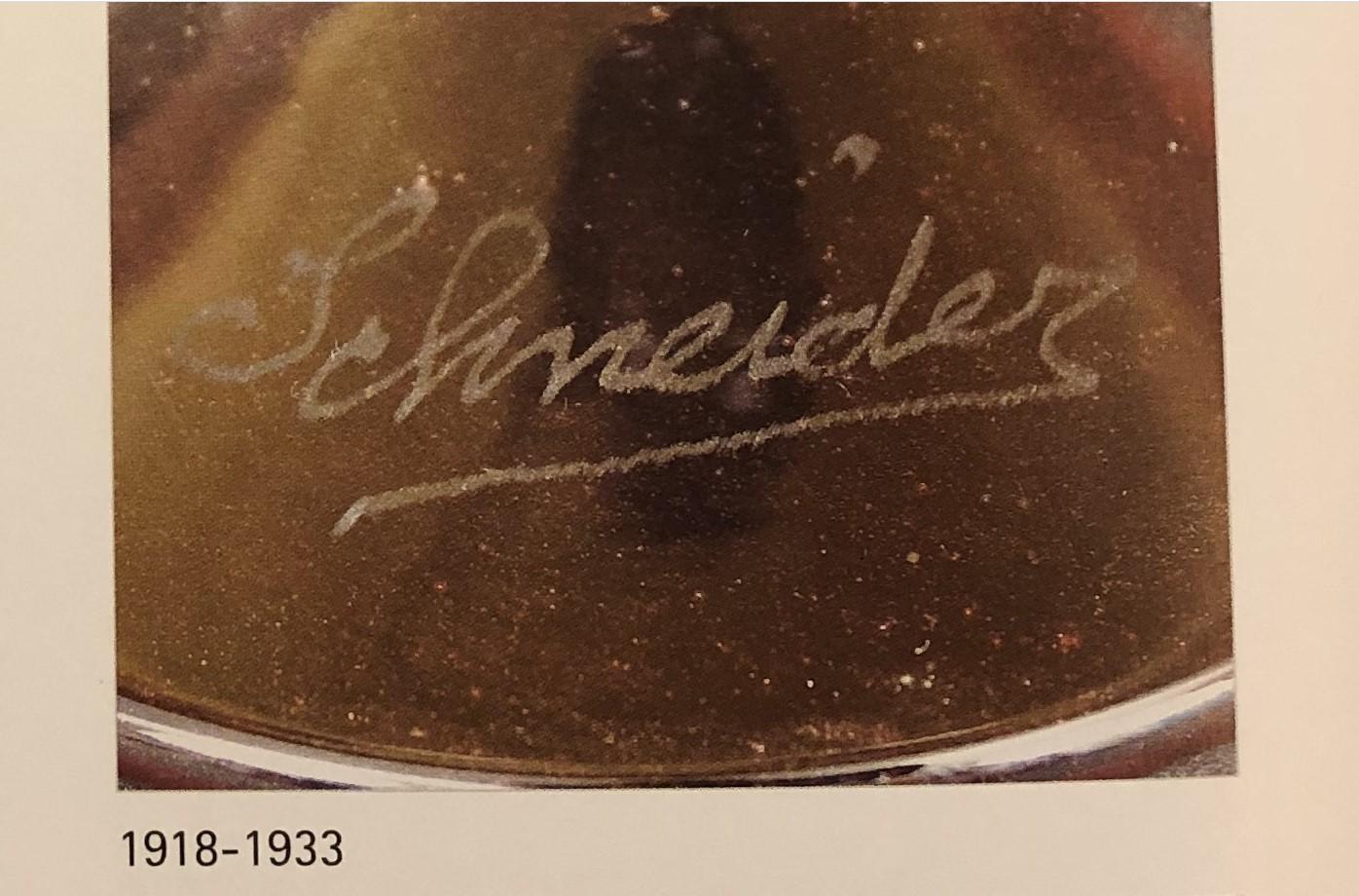 Francese Vaso firmato: Schneider con applicazioni, Francia, 1920, stile: Art Deco in vendita