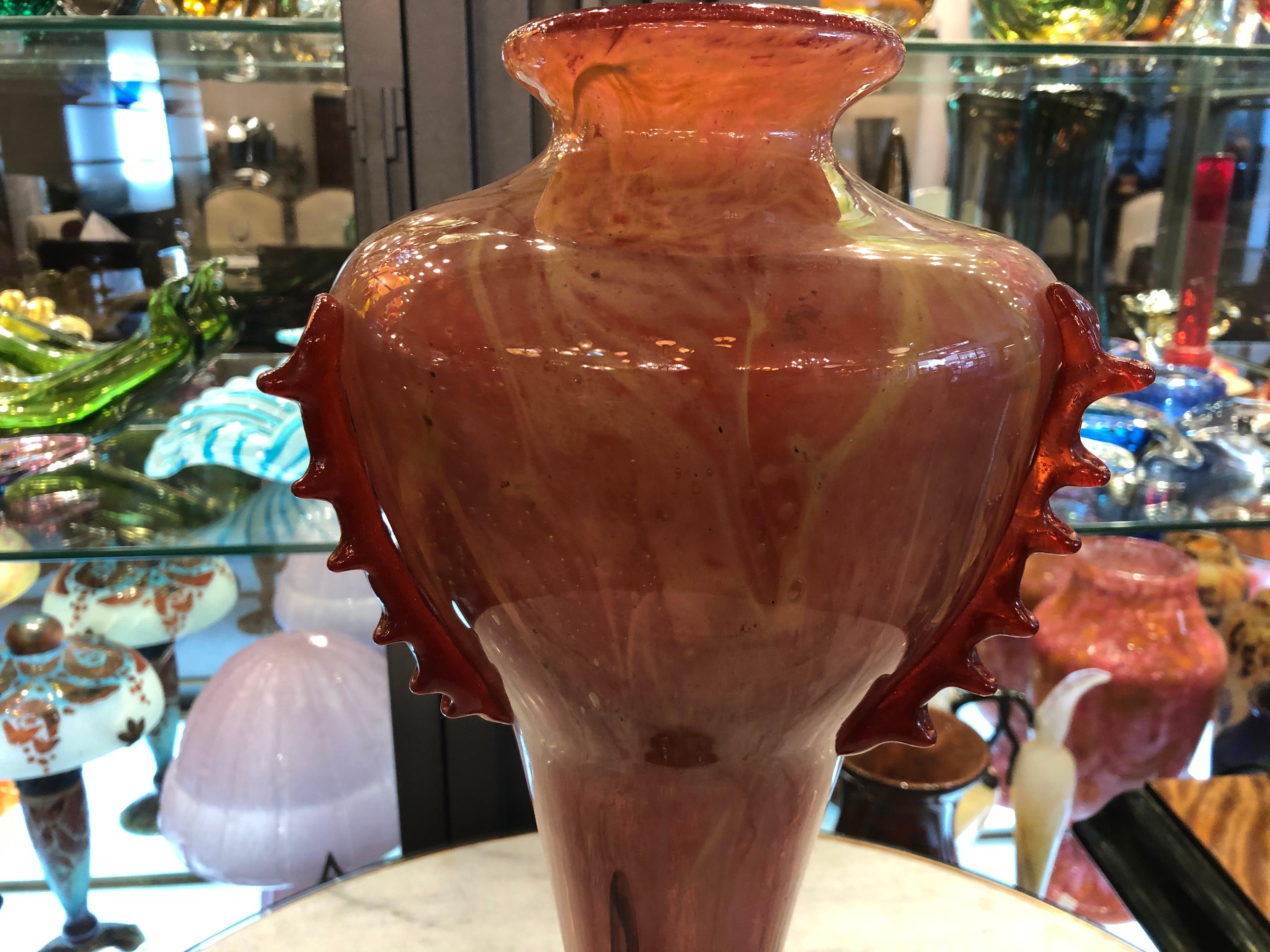Vase Sign: Schneider with Applications, France, Style: Art Deco, Design: Marbré For Sale 2