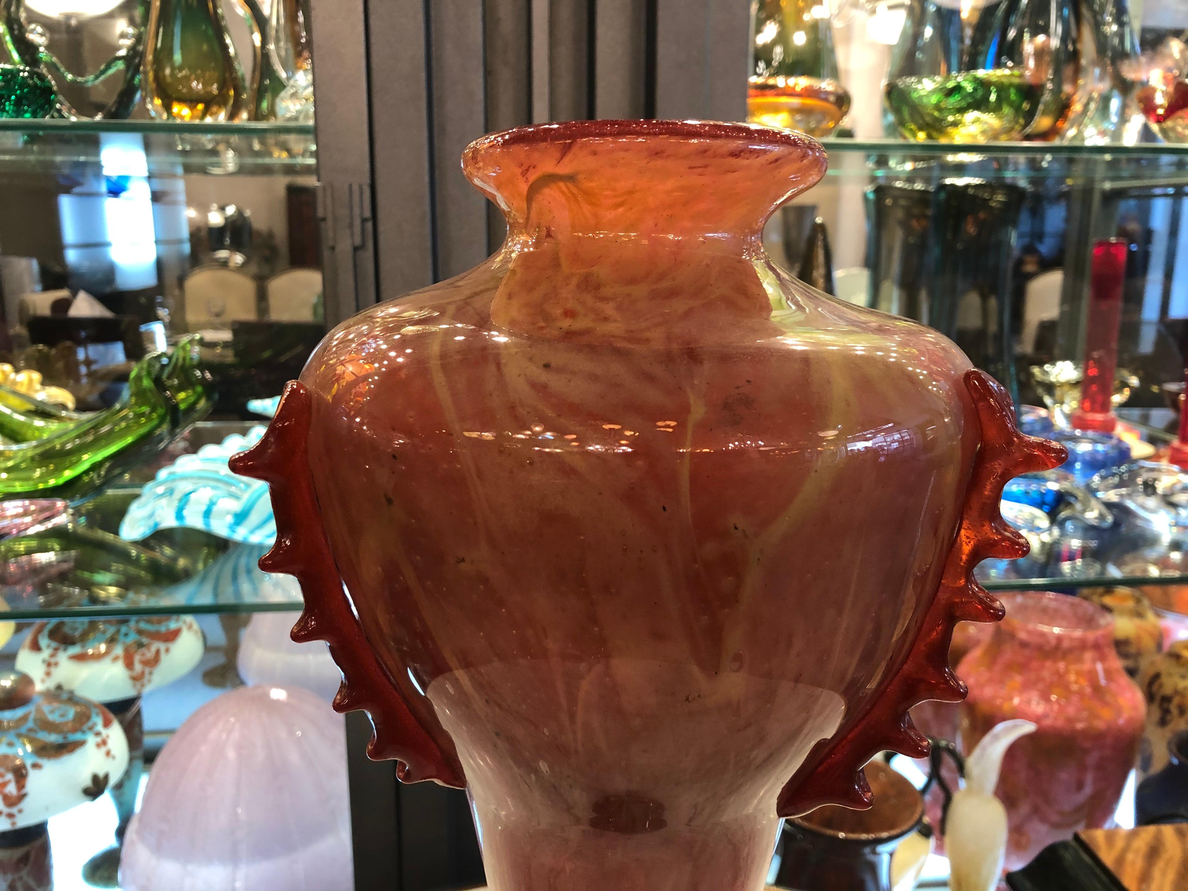 Vase Sign: Schneider with Applications, France, Style: Art Deco, Design: Marbré For Sale 3