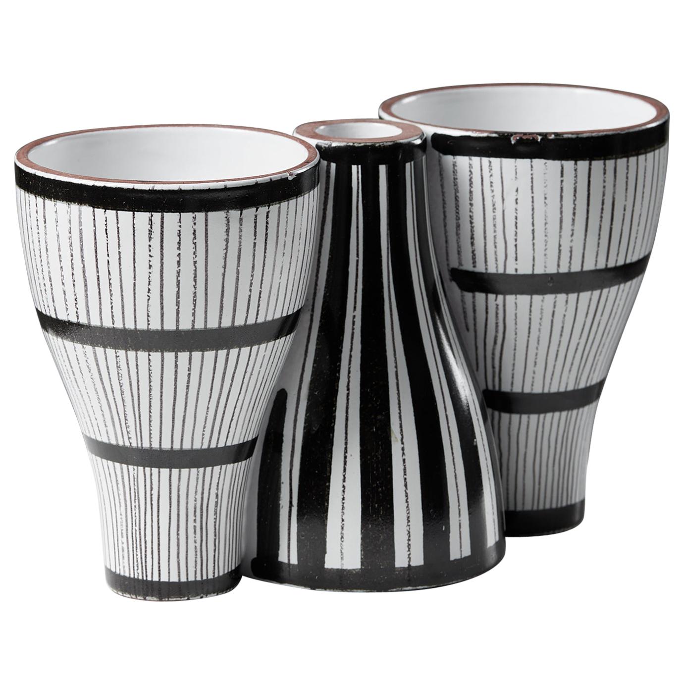 Vase “Snurran” Designed by Stig Lindberg for Gustavsberg, Sweden, 1940s