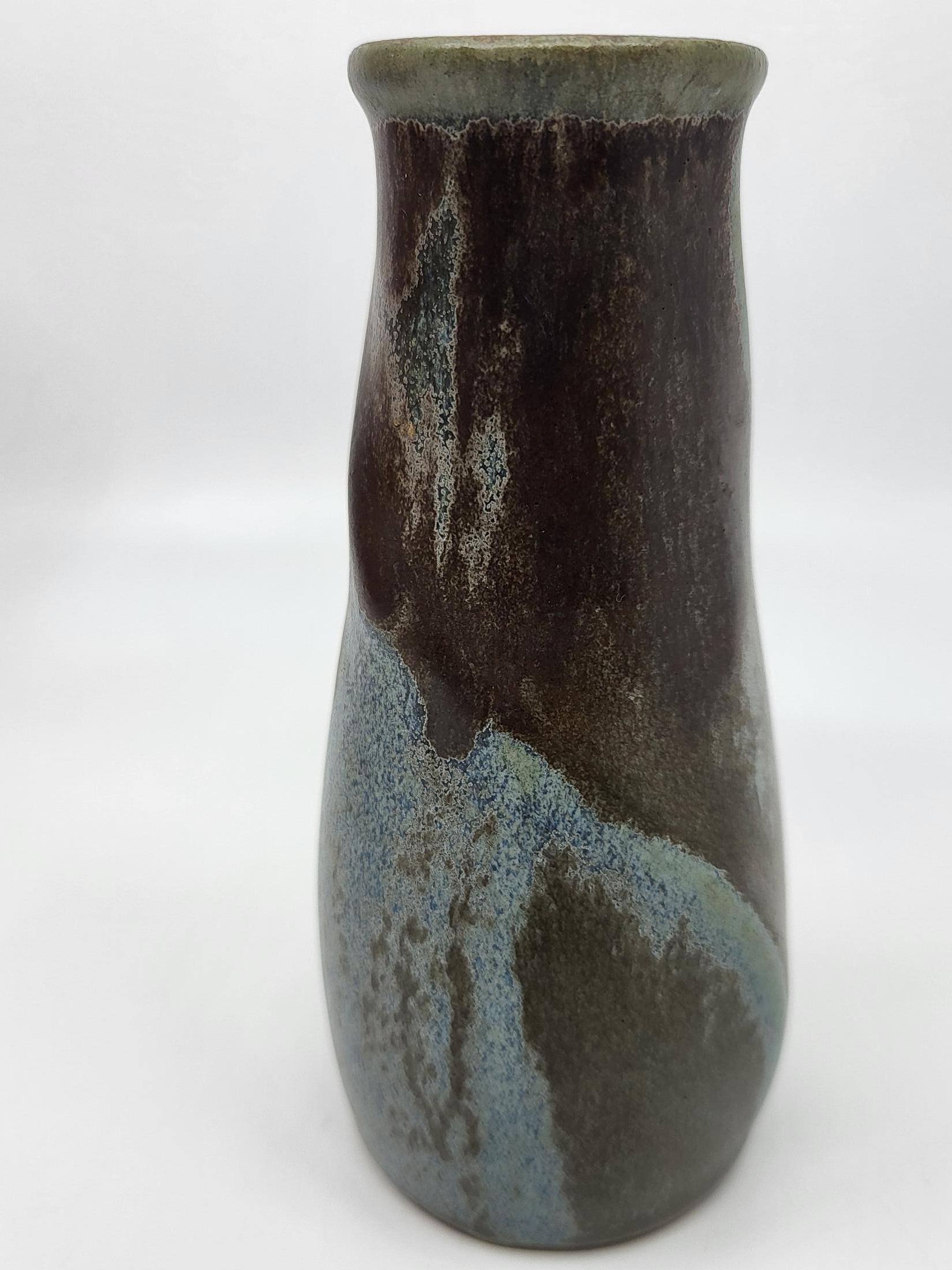Vaso Soliflores firmato Denbac en céramique Grès Francais Art Déco 1920 in vendita 1