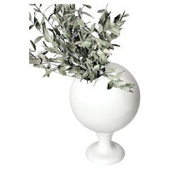 Contemporary White Matte Stoneware Vase, Minimalist Design SOUVENIR