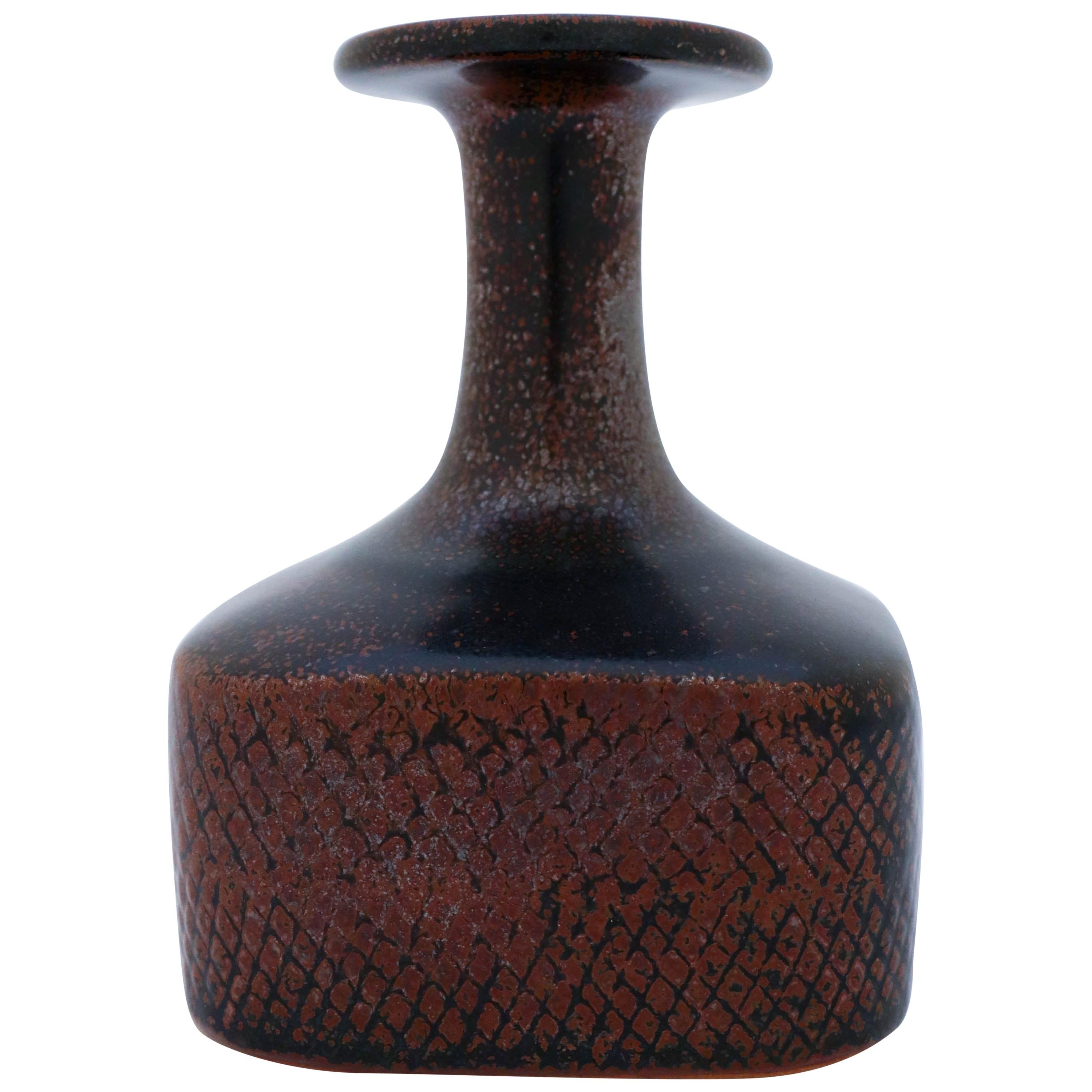 Vase, Stig Lindberg Gustavsbergs Studio, Brown Stoneware