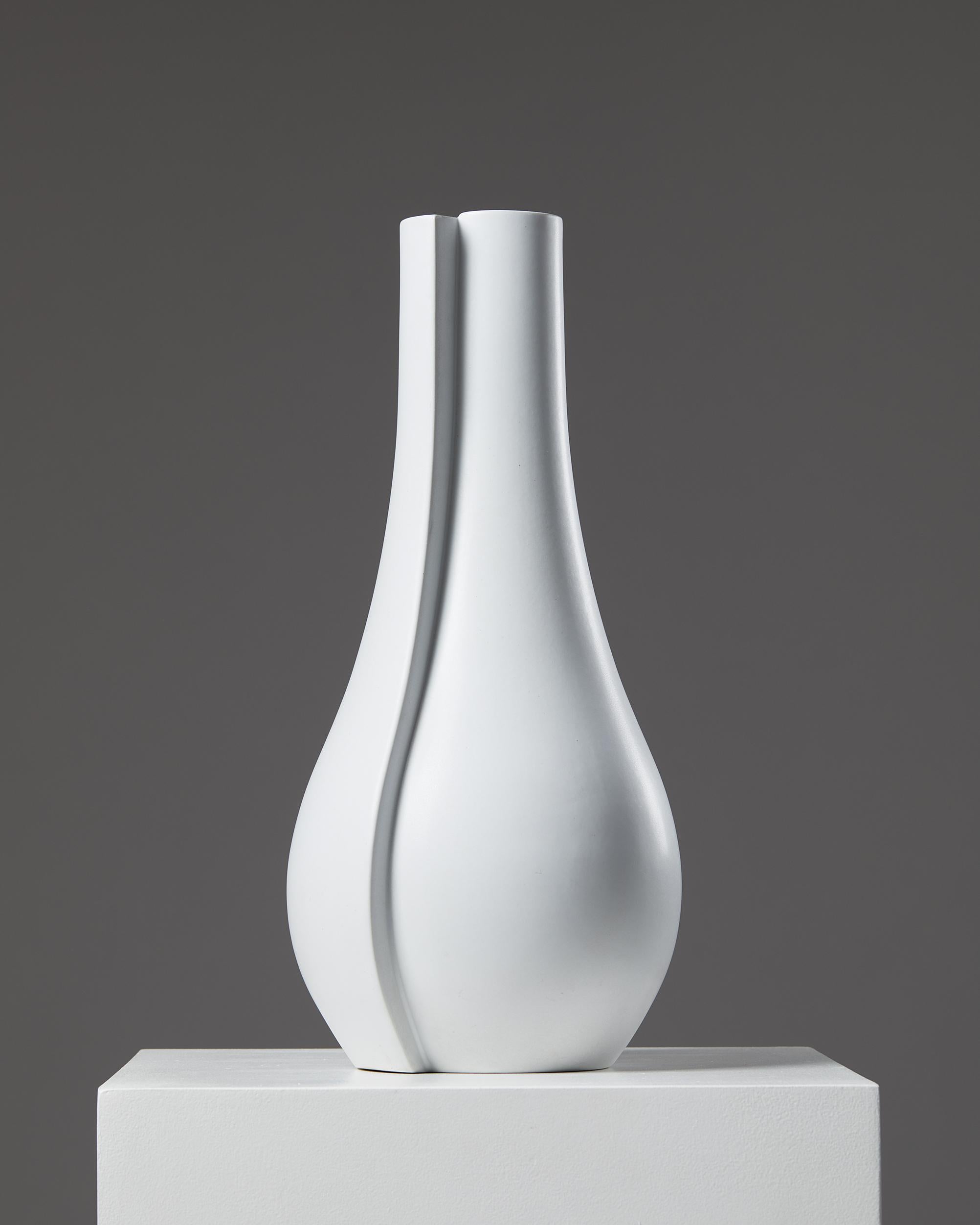 Mid-Century Modern Vase “Surrea” by Wilhelm Kåge for Gustavsberg, Sweden, 1940’s For Sale