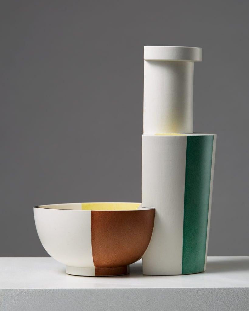 Vaso 'Surrea' di Wilhelm Kåge per Gustavsberg, Gres, Svezia, circa 1940 in vendita 3