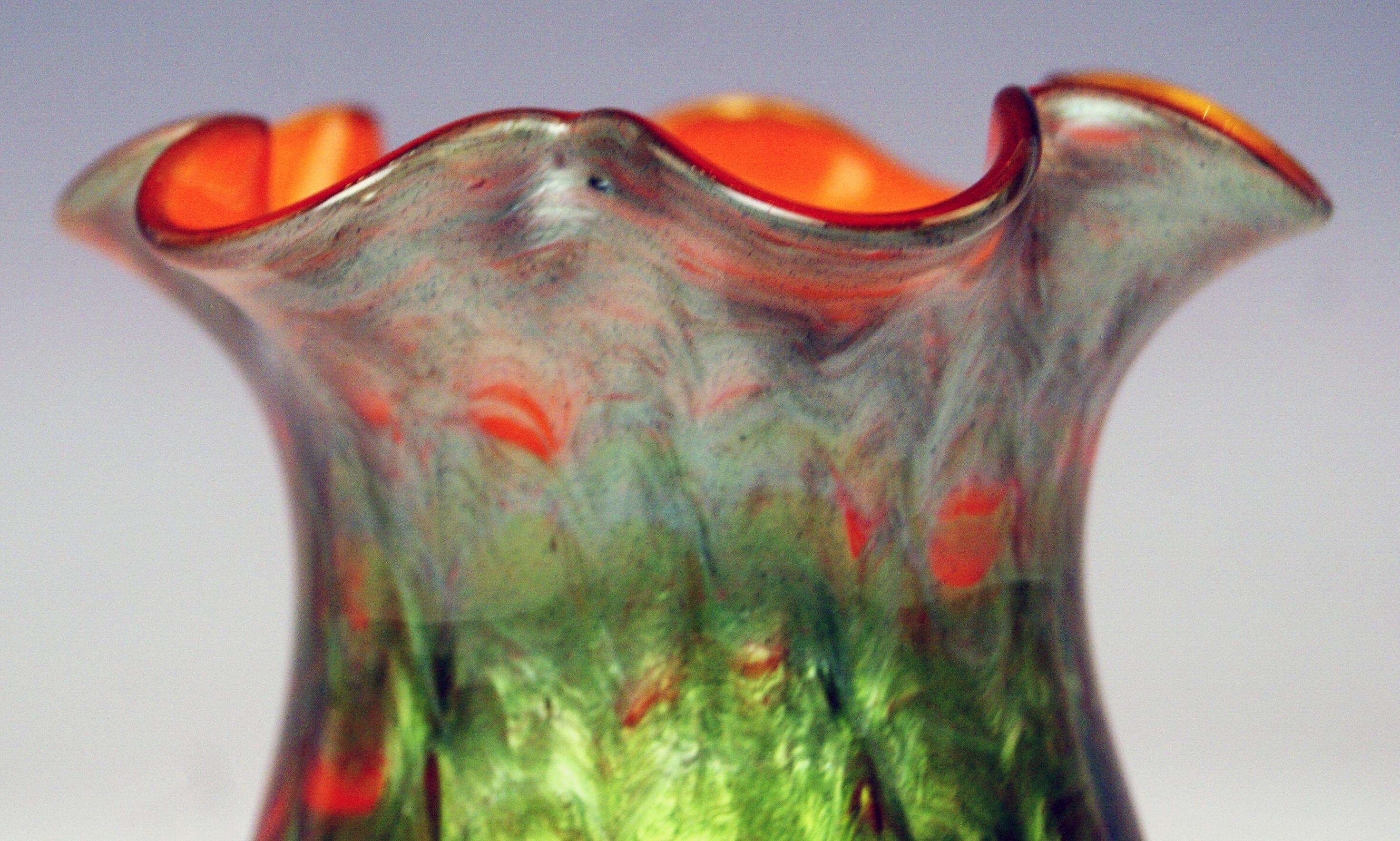 Glass Vase Tapering Loetz Widow Klostermuehle Art Nouveau Titania Genre 4212