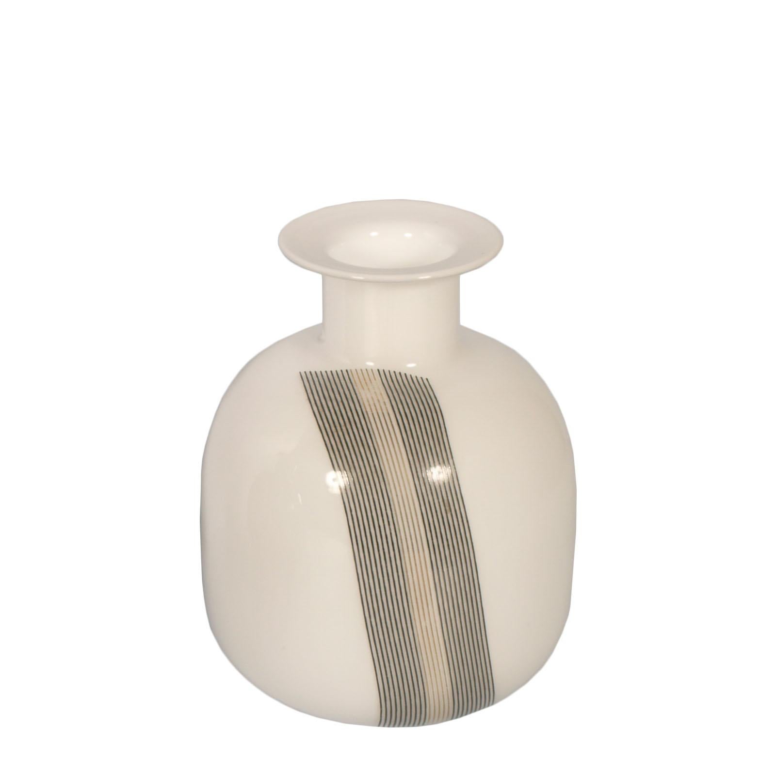 Tapio Wirkkala für Venini zugeschriebene Vase aus mundgeblasenem Lattimio-Muranoglas, Set (Moderne der Mitte des Jahrhunderts) im Angebot