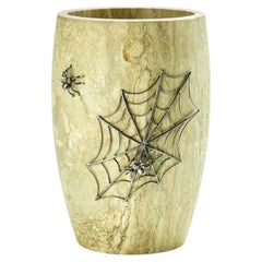 Vase Travertino Grey Anne, Charlotte's Web by Giansanti Home x Bernard Delletrez