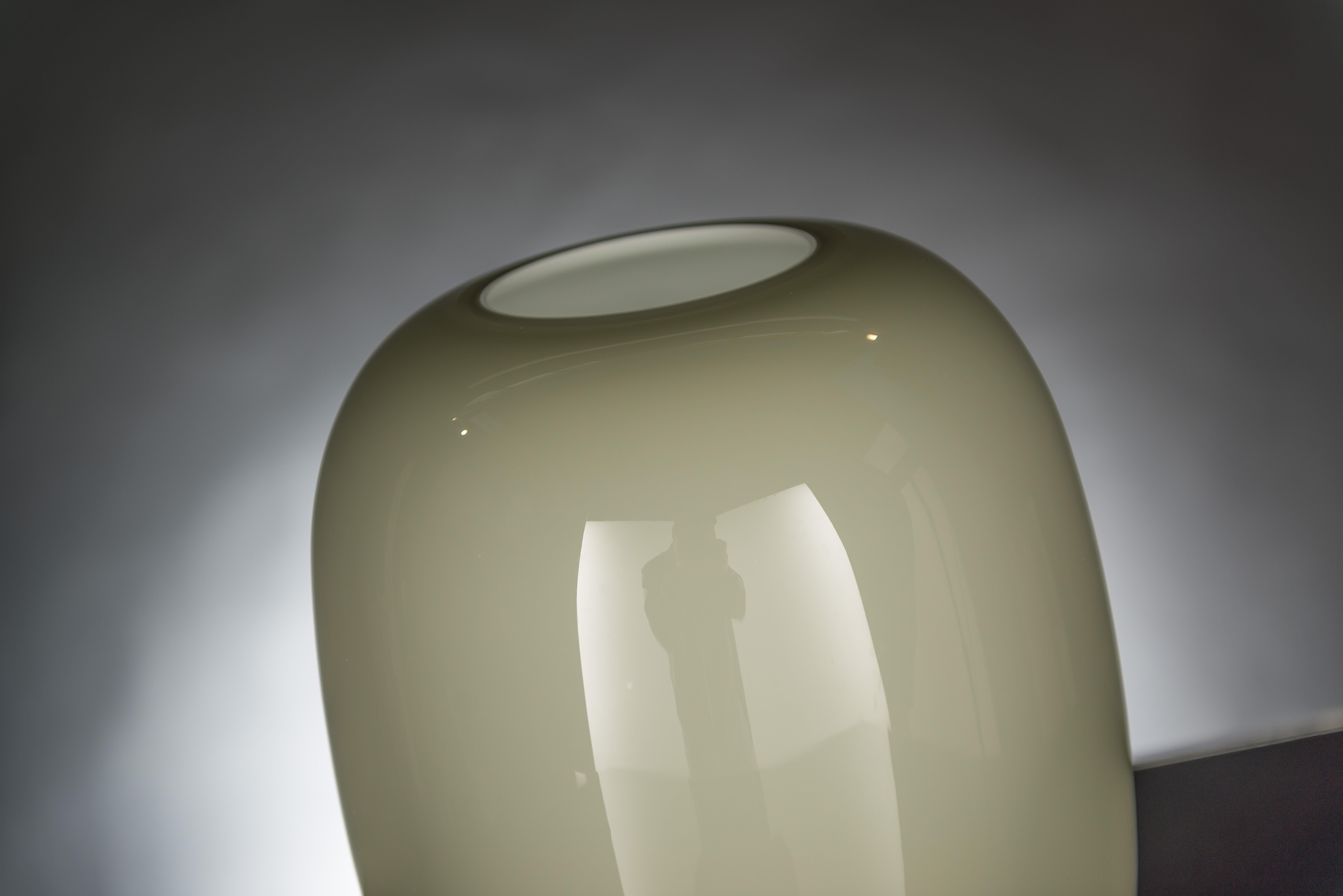 Modern Vase Trieste, Cased Muranese Glass, Gray Color, Italy