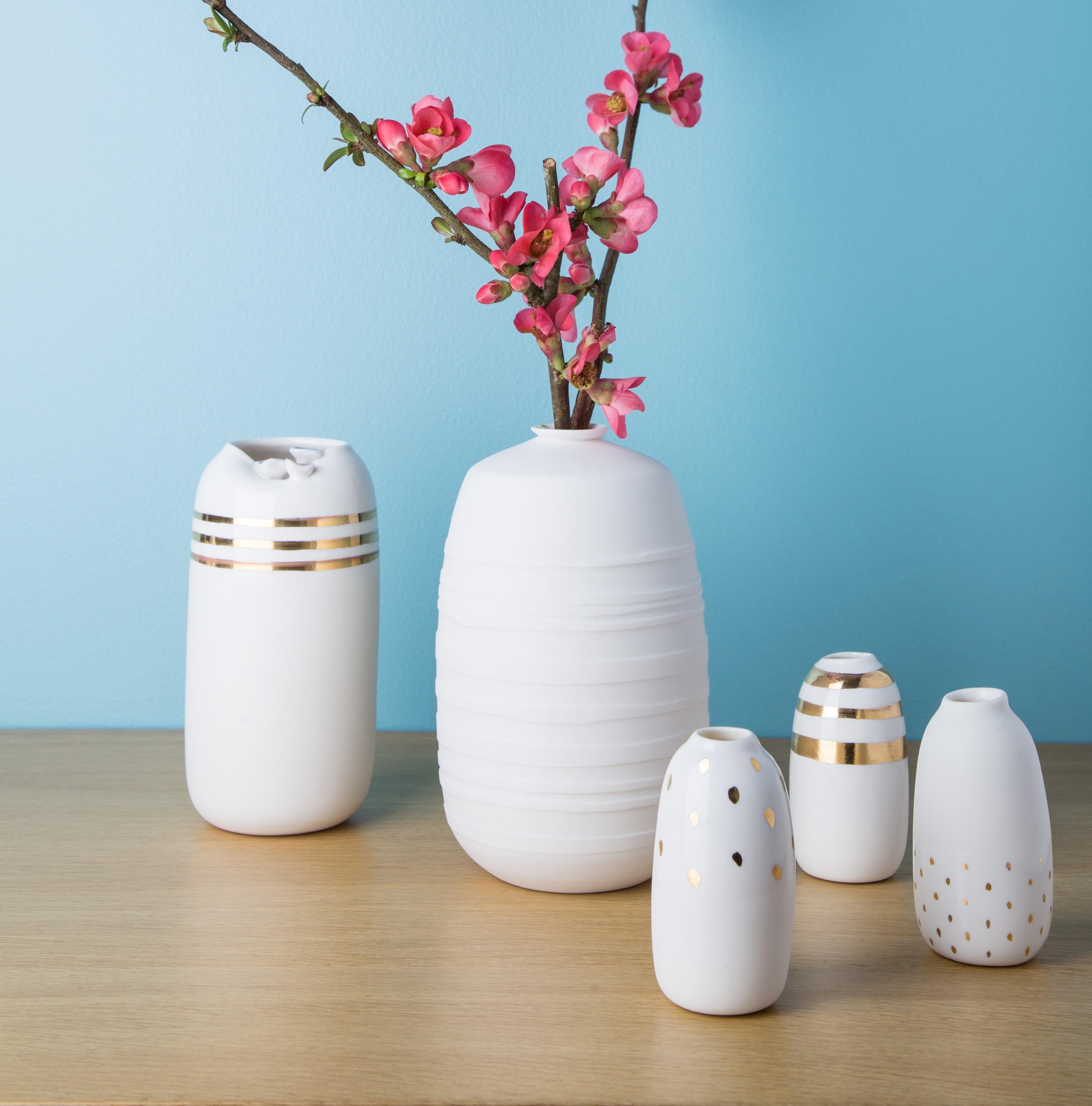 Moderno Vaso Fiori Tulipe Oro in vendita