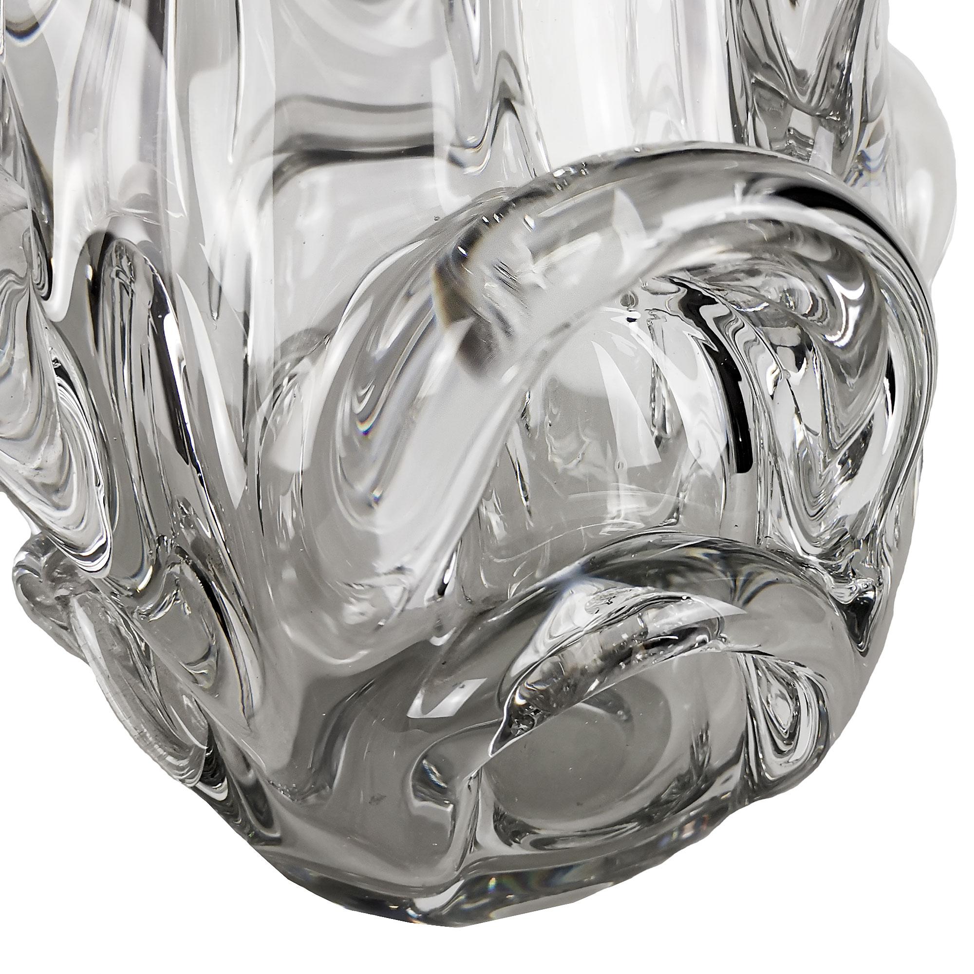 Mid-Century Modern Crystal Vase Val Saint Lambert - Belgium, 1950 In Good Condition For Sale In Girona, ES