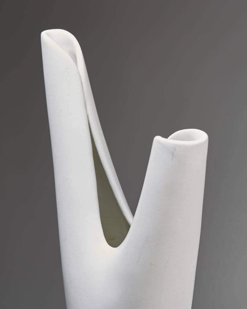 Swedish Vase “Veckla” Designed by Stig Lindberg for Gustavsberg, Sweden, 1940s For Sale