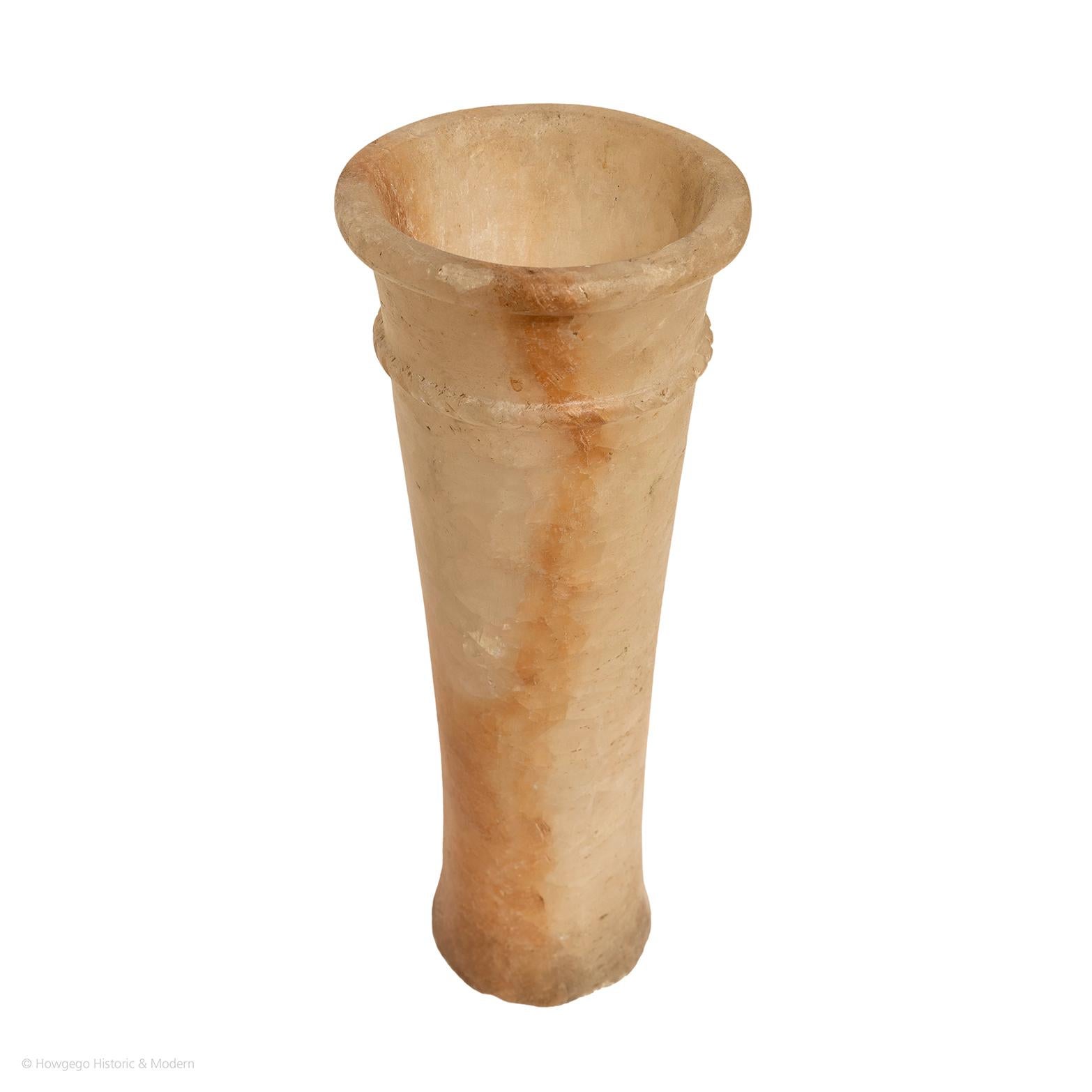 Asian Vase Vessel Alabaster Tapering High Egyptian For Sale