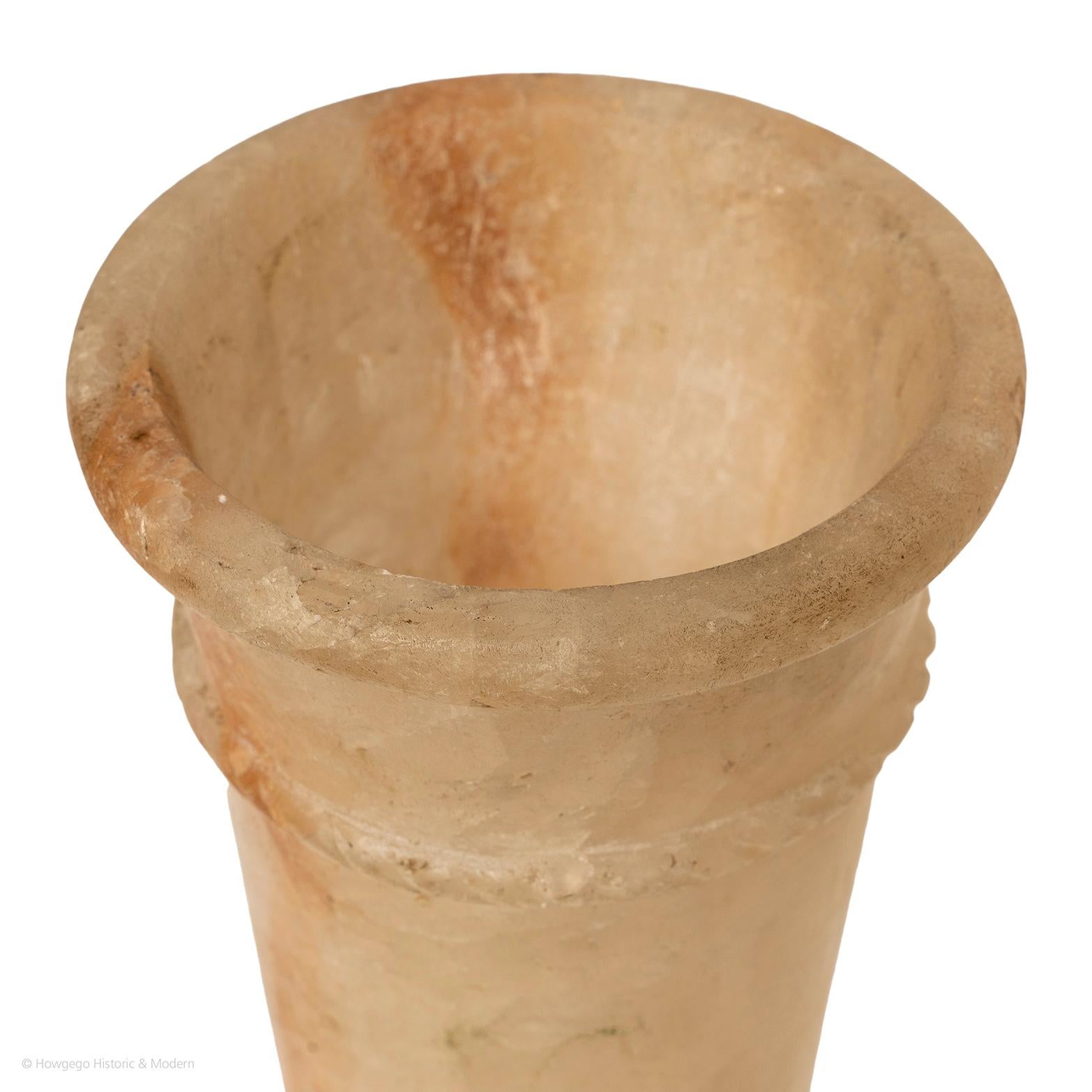 Vase Vessel Alabaster Tapering High Egyptian In Good Condition For Sale In BUNGAY, SUFFOLK