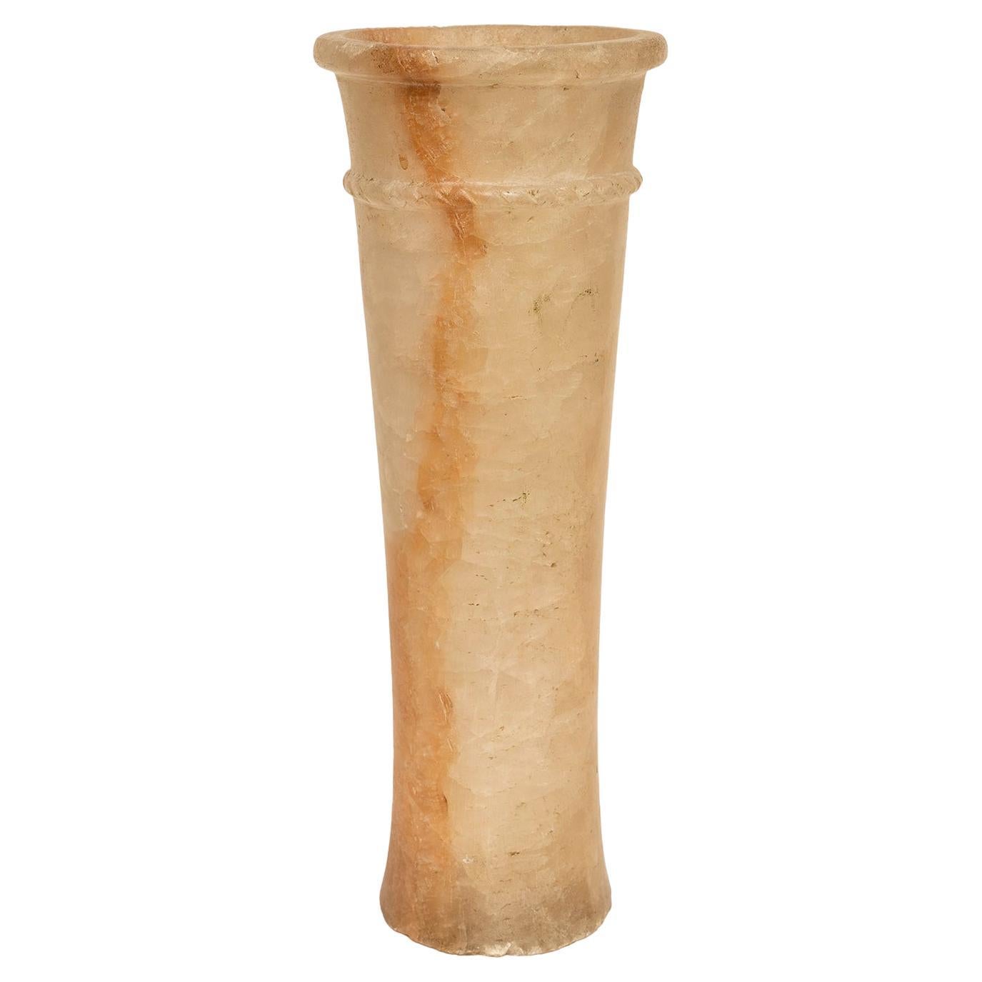 Vase Vessel Alabaster Tapering High Egyptian For Sale