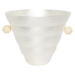 Vase waves Organic White Sphere Brass Plated Silver designed by Natalia Criado