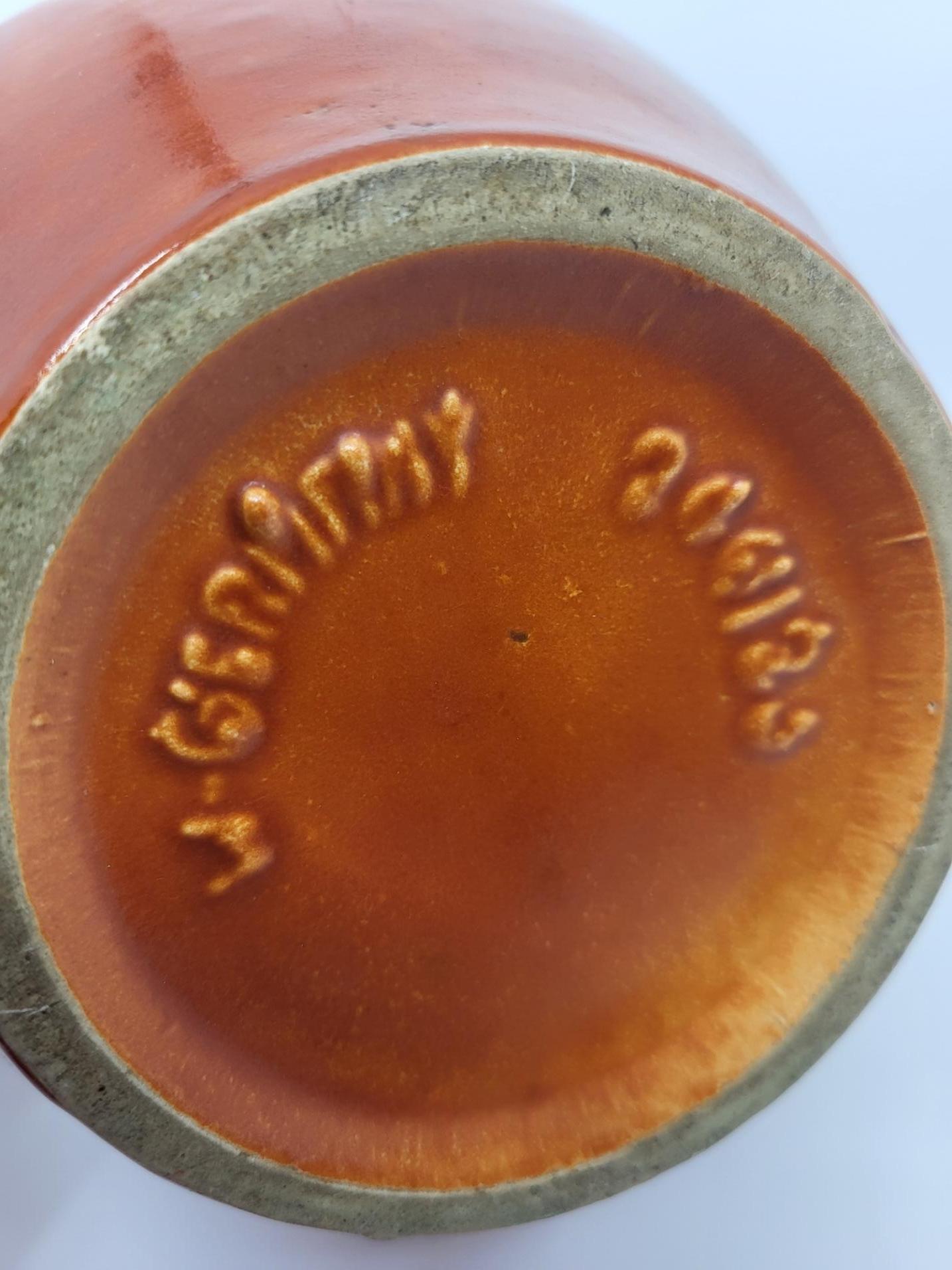 Ceramic Vase West Germany en céramique Orange et Vert Allemagne 1970 Vintage For Sale
