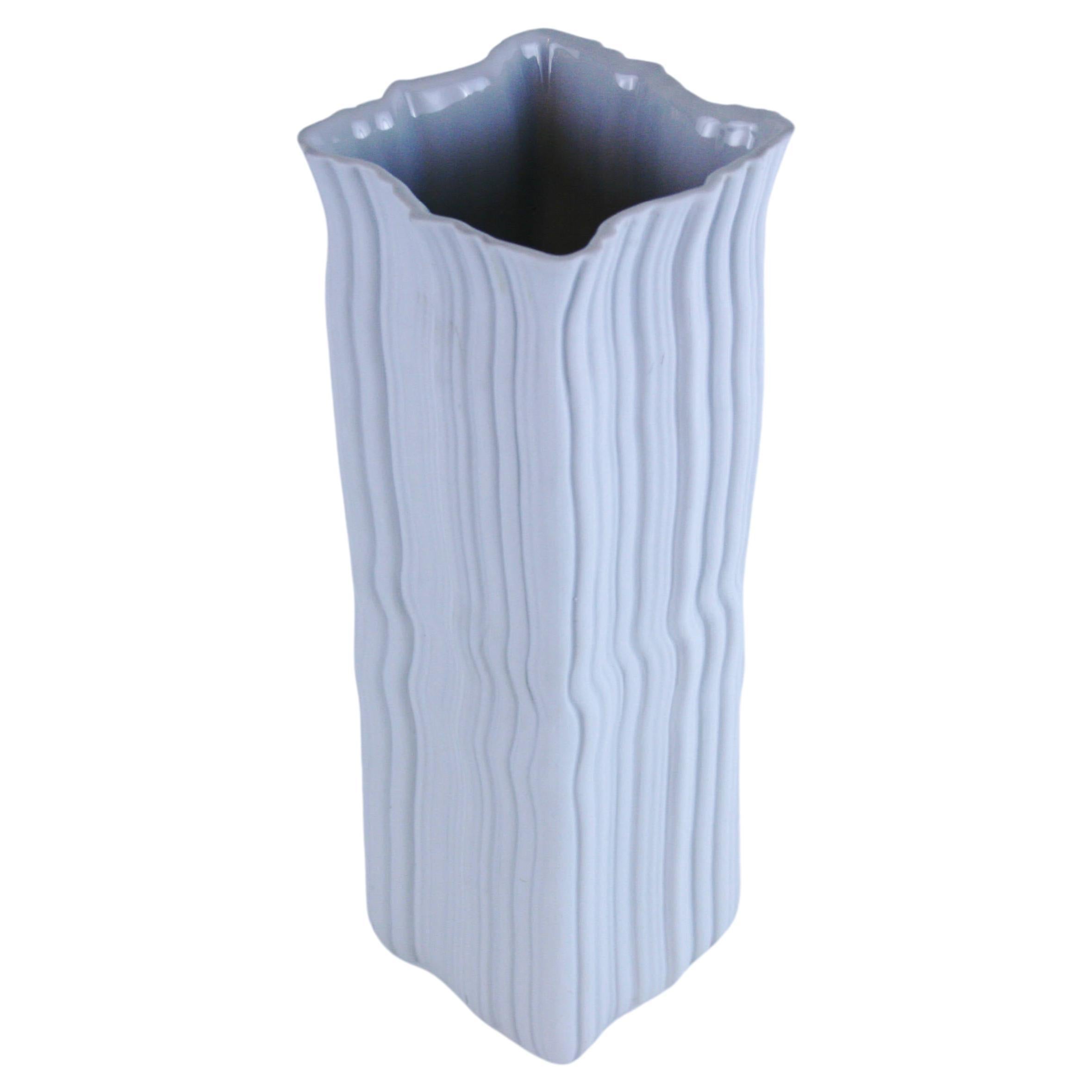 Vase White Bisquit Porcelain Design by Naaman Israel 1990s For Sale