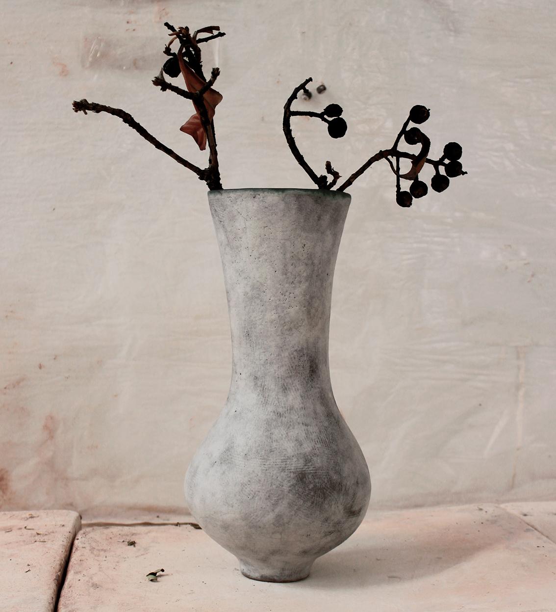 Modern Vase White Bone by Silvia Valentín