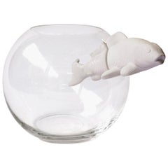 Vase White Fish in Ceramic
