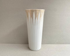 Vase White Op Art Porcelain Vintage, Hutschenreuther, Germany, 70s