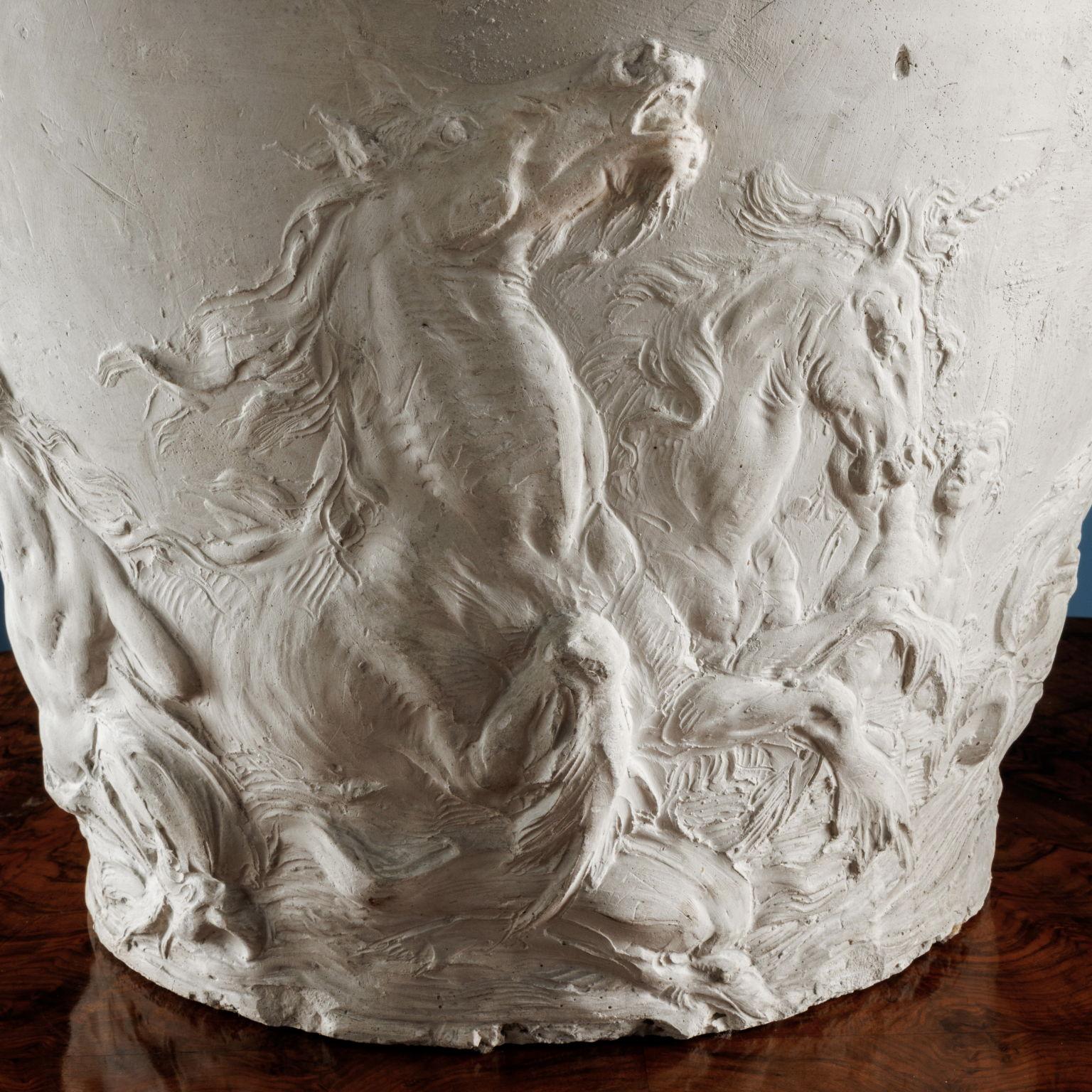 Plaster Vase with Allegory of Water, Prototype Lodovico Pogliaghi, c. 1948