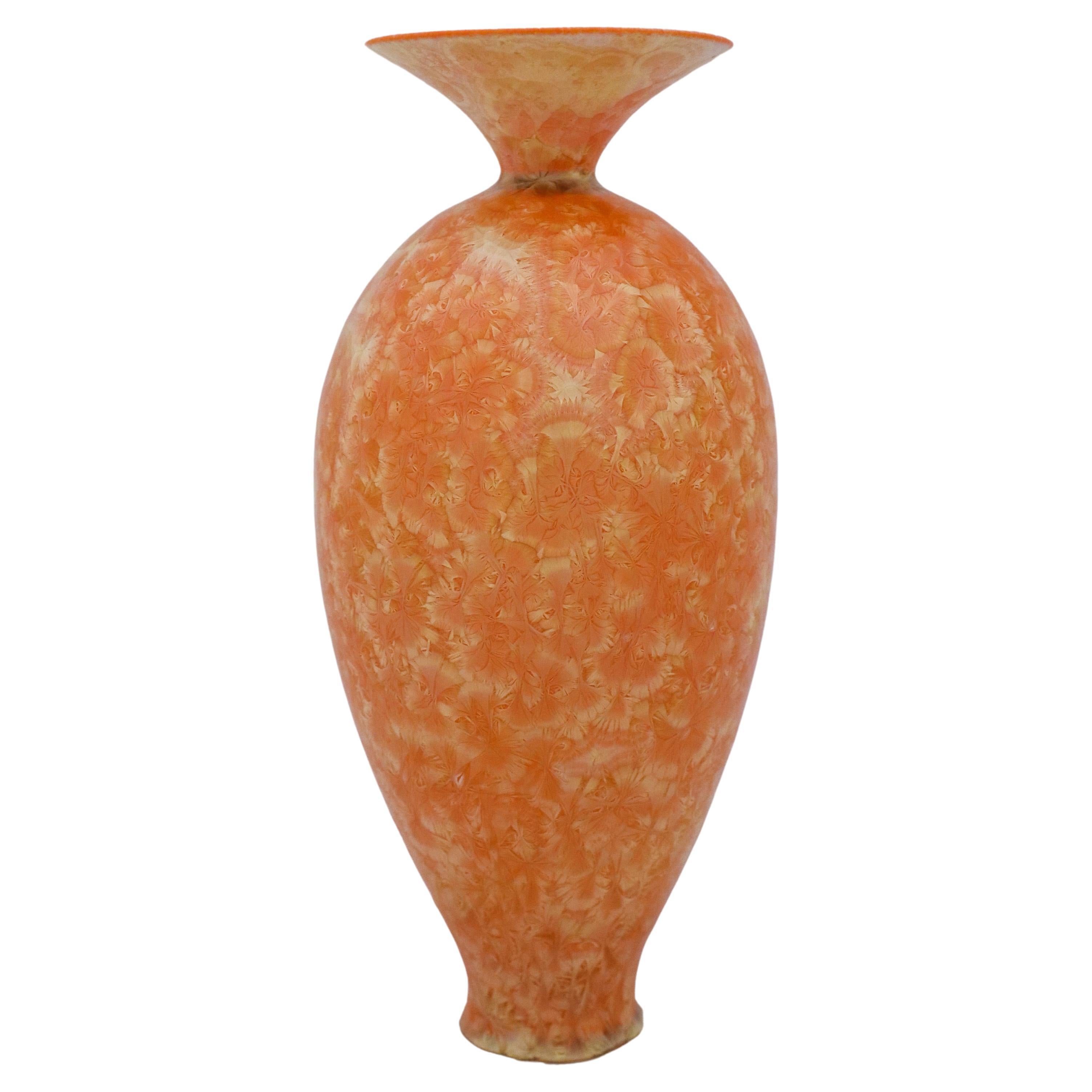 Vase with Apricot Crystalline Glaze Isak Isaksson Contemporary Sweden Ceramic