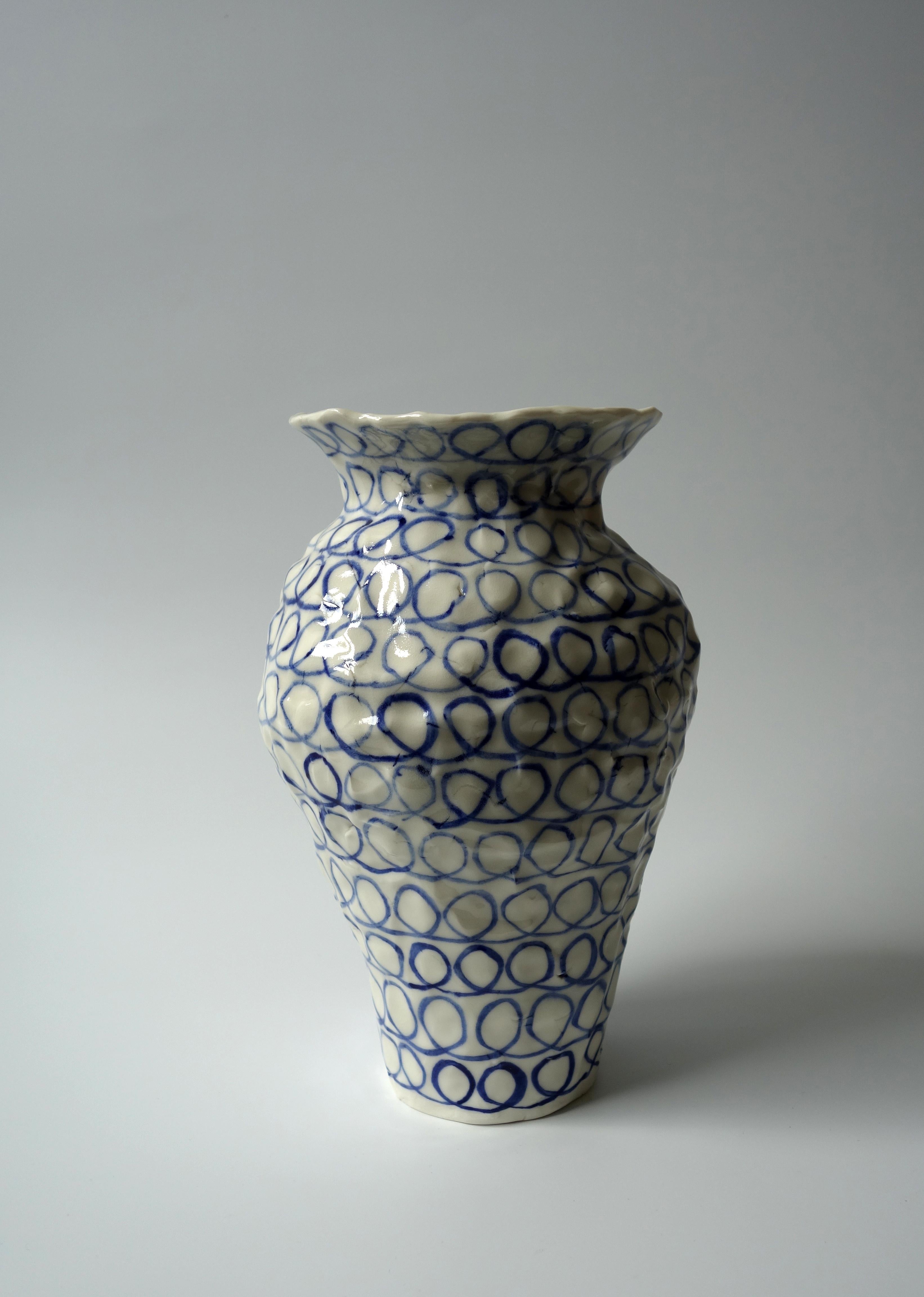 Post-Modern Vase with Checkers by Caroline Harrius For Sale