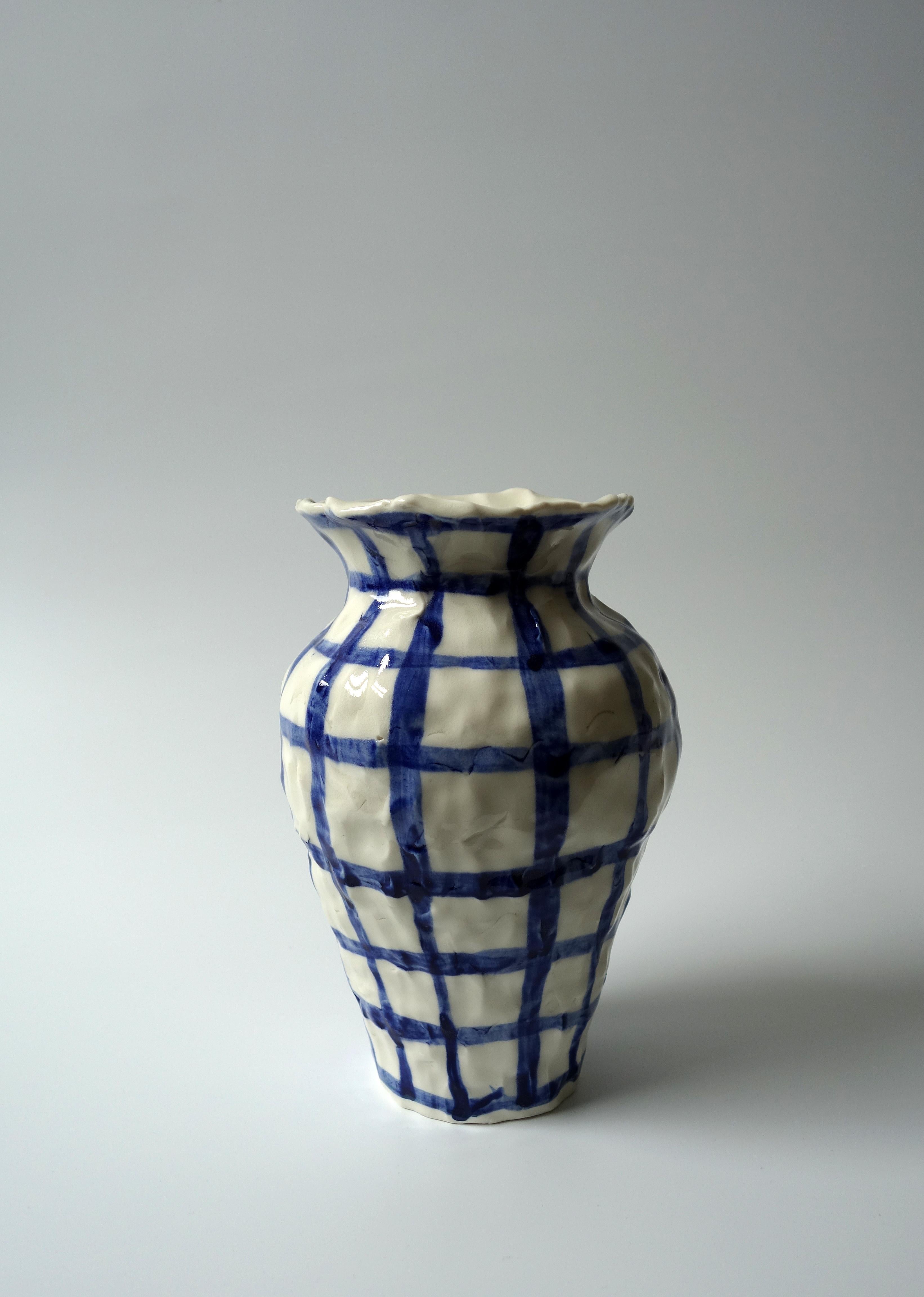 Vase with Checkers by Caroline Harrius For Sale 2