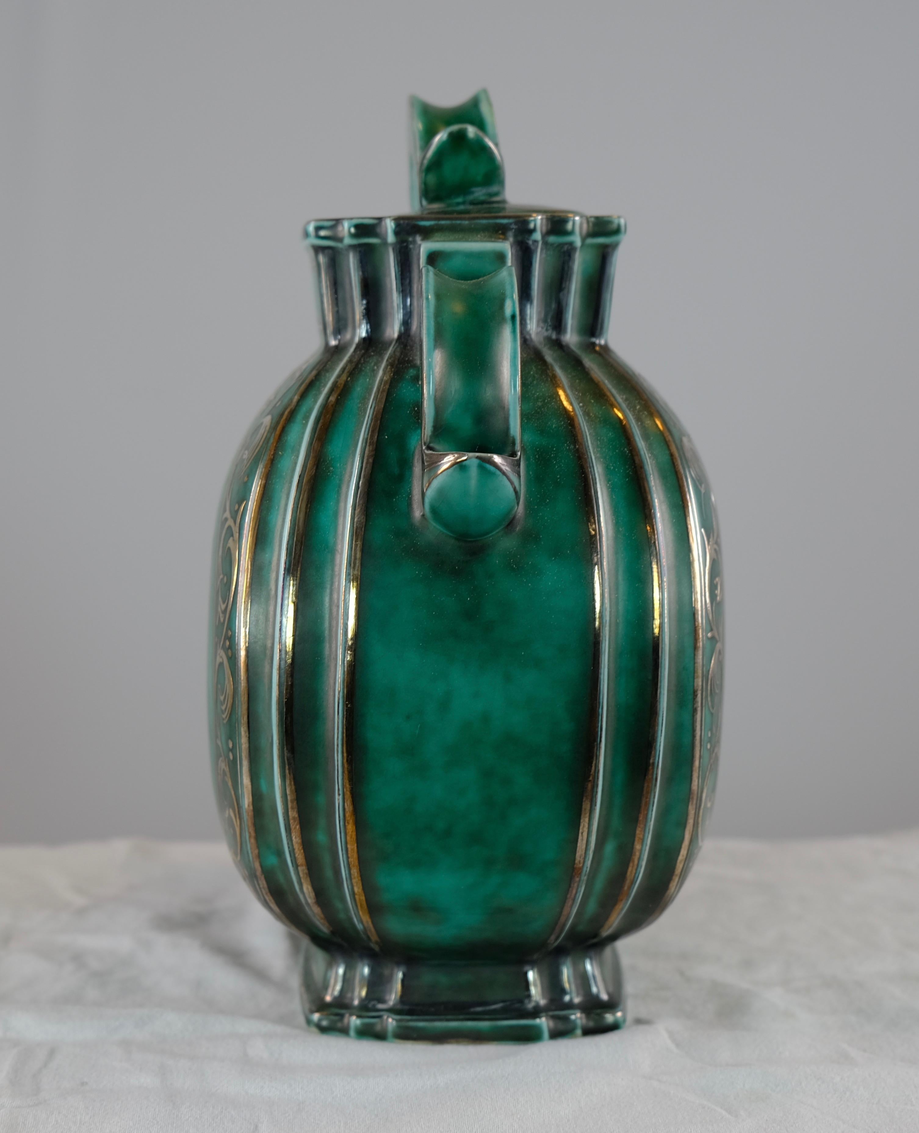Ceramic Vase with Cover, Argenta, Signed Gustavsberg and Dated 1932