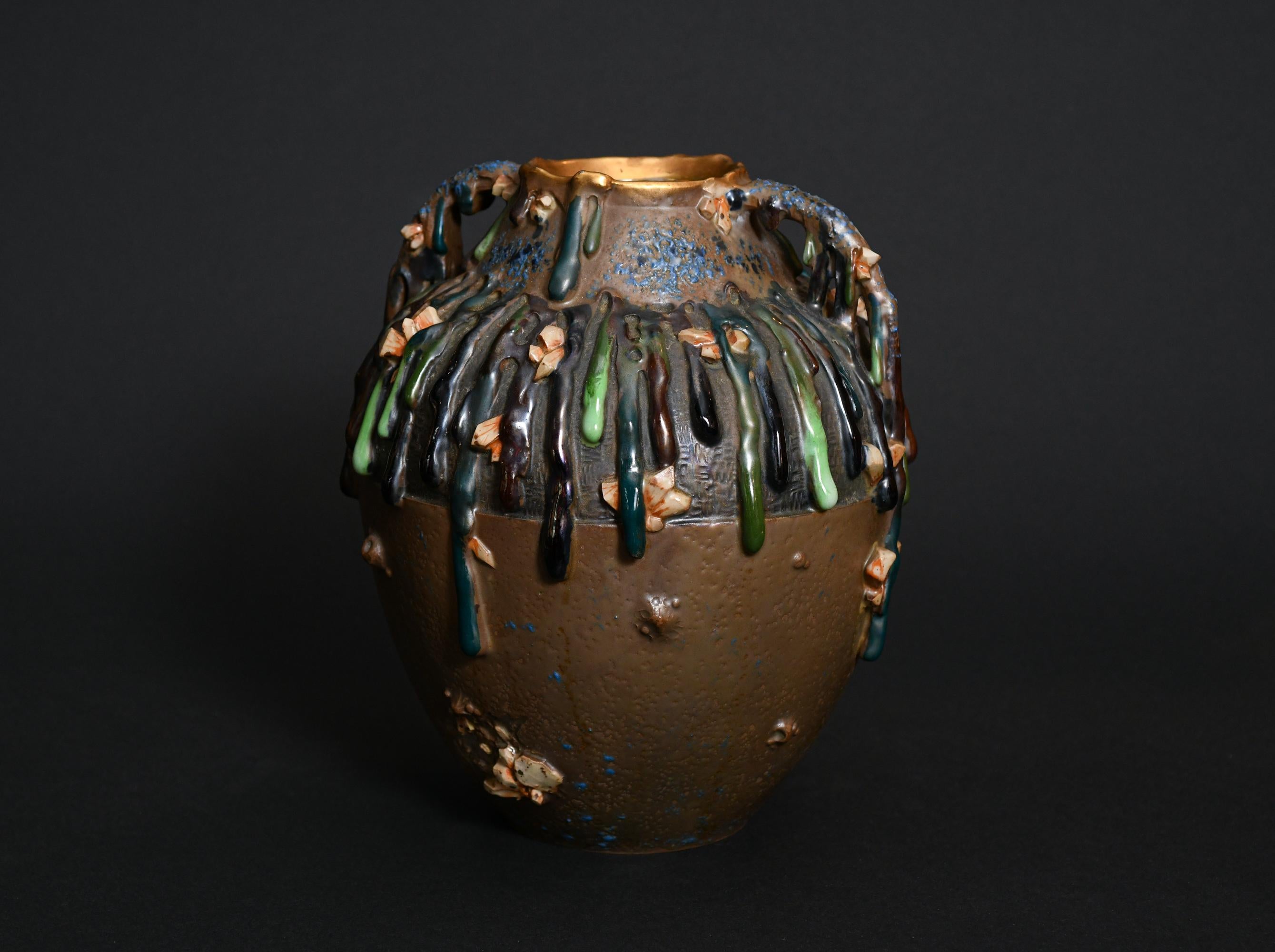Art Nouveau Vaso con cristalli gocciolanti in vendita