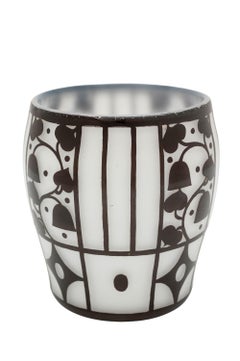 Jarrón con decoración grabada Josef Hoffmann Loetz ca. 1911 Jugendstil Negro Blanco