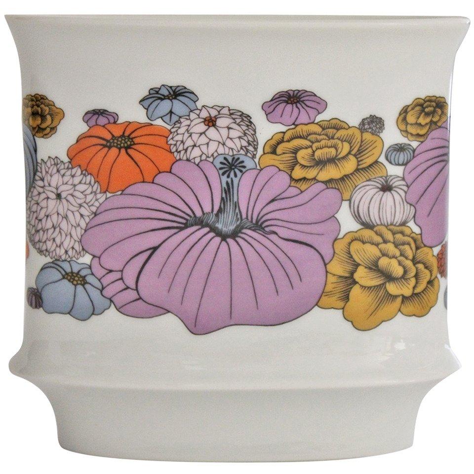 Vase with Floral Design by Alain Le Foll for Rosenthal
