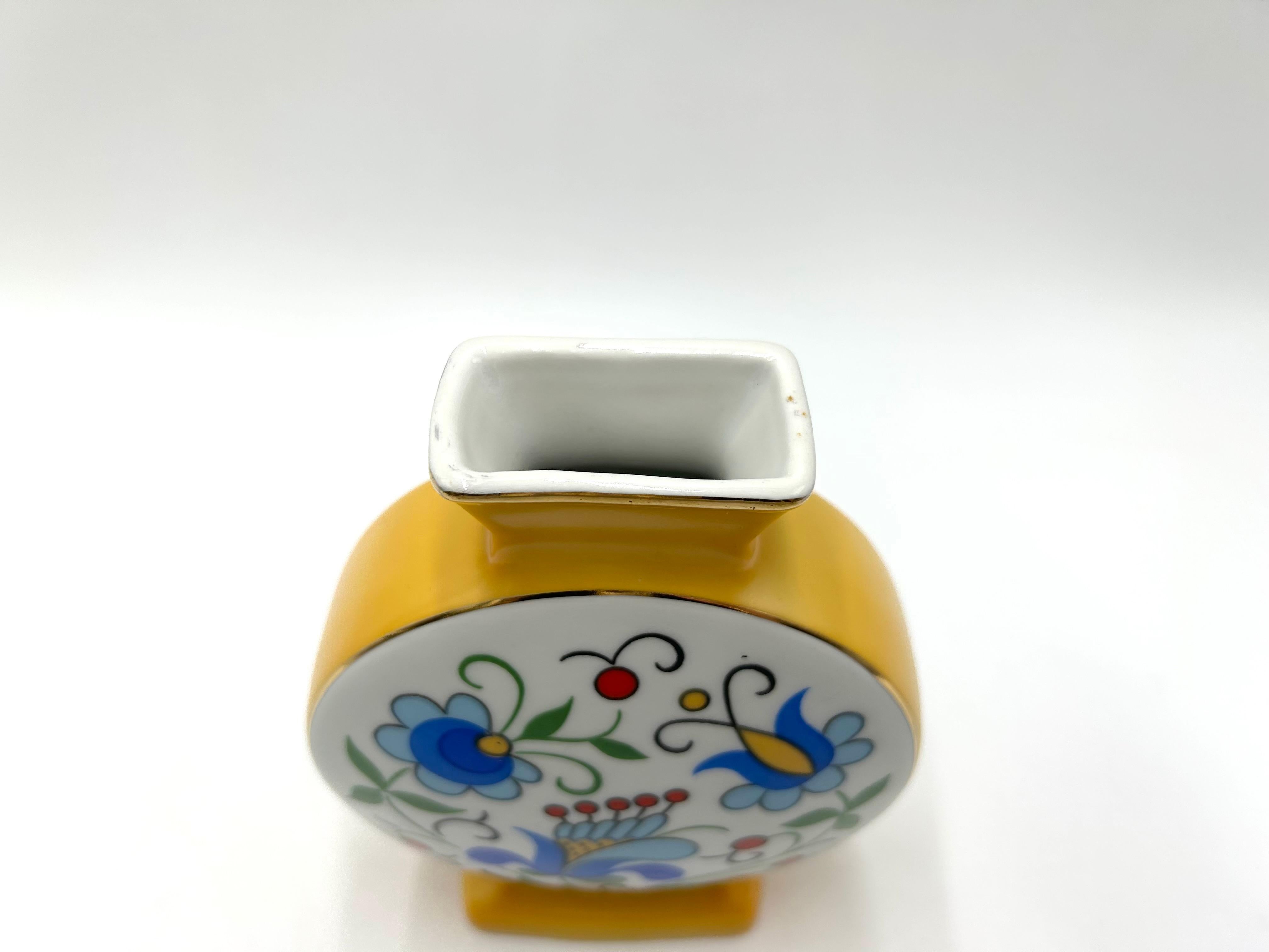 20th Century Vase with Folk Patterns, Lubiana, Poland, 1970s For Sale